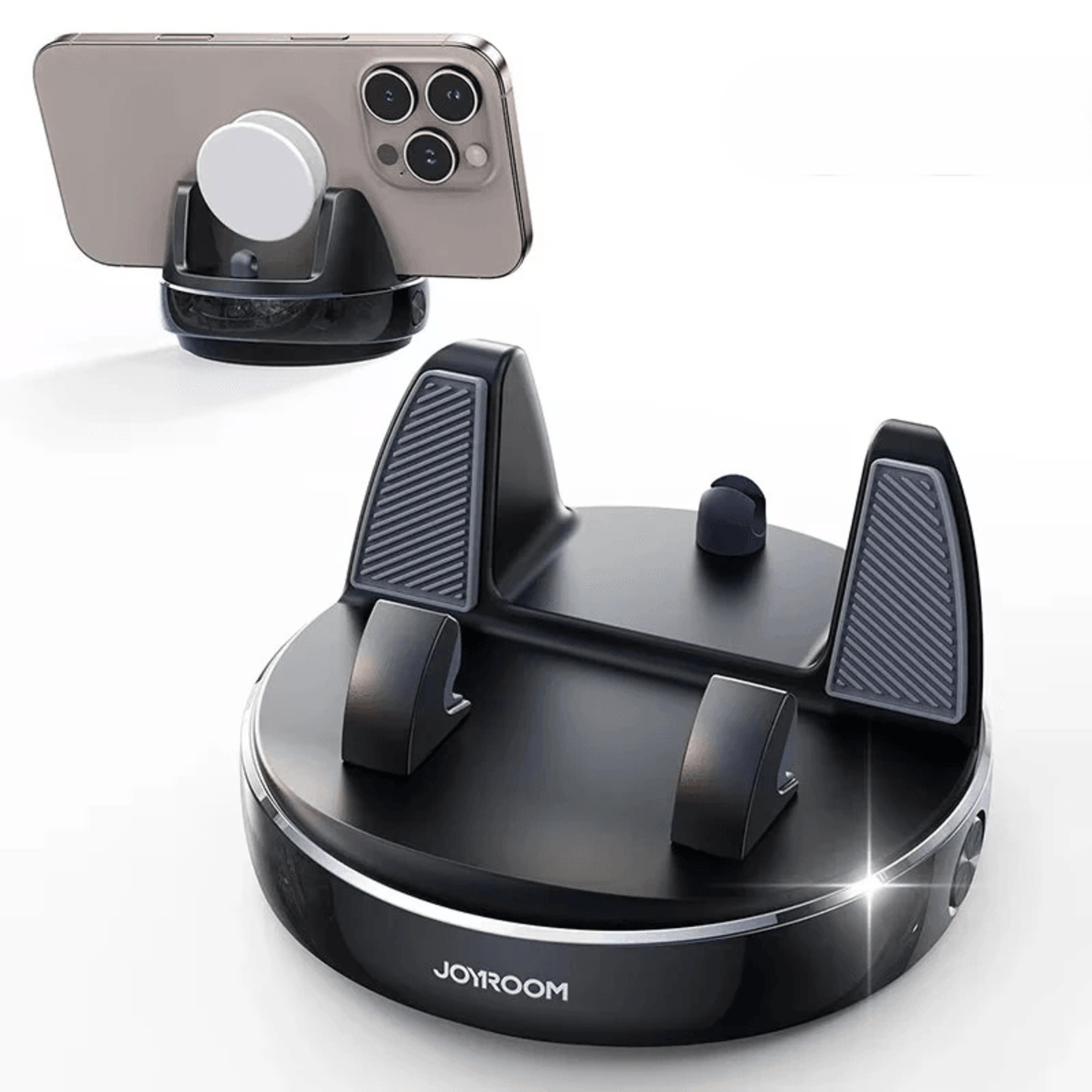 rotating dashboard car phone holder with one hand operation