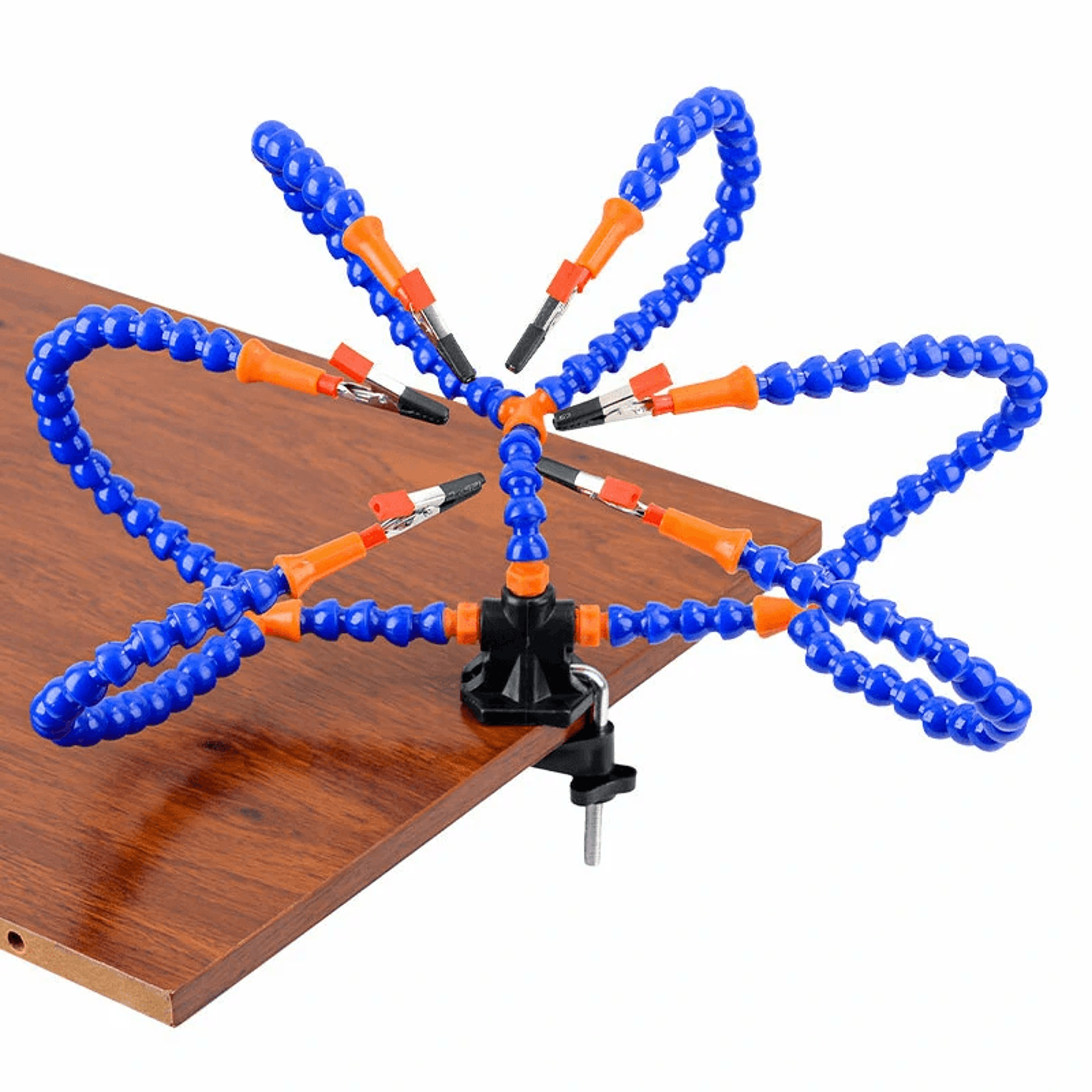 arm helping hands soldering station with flexible pcb holder and soldering iron stand