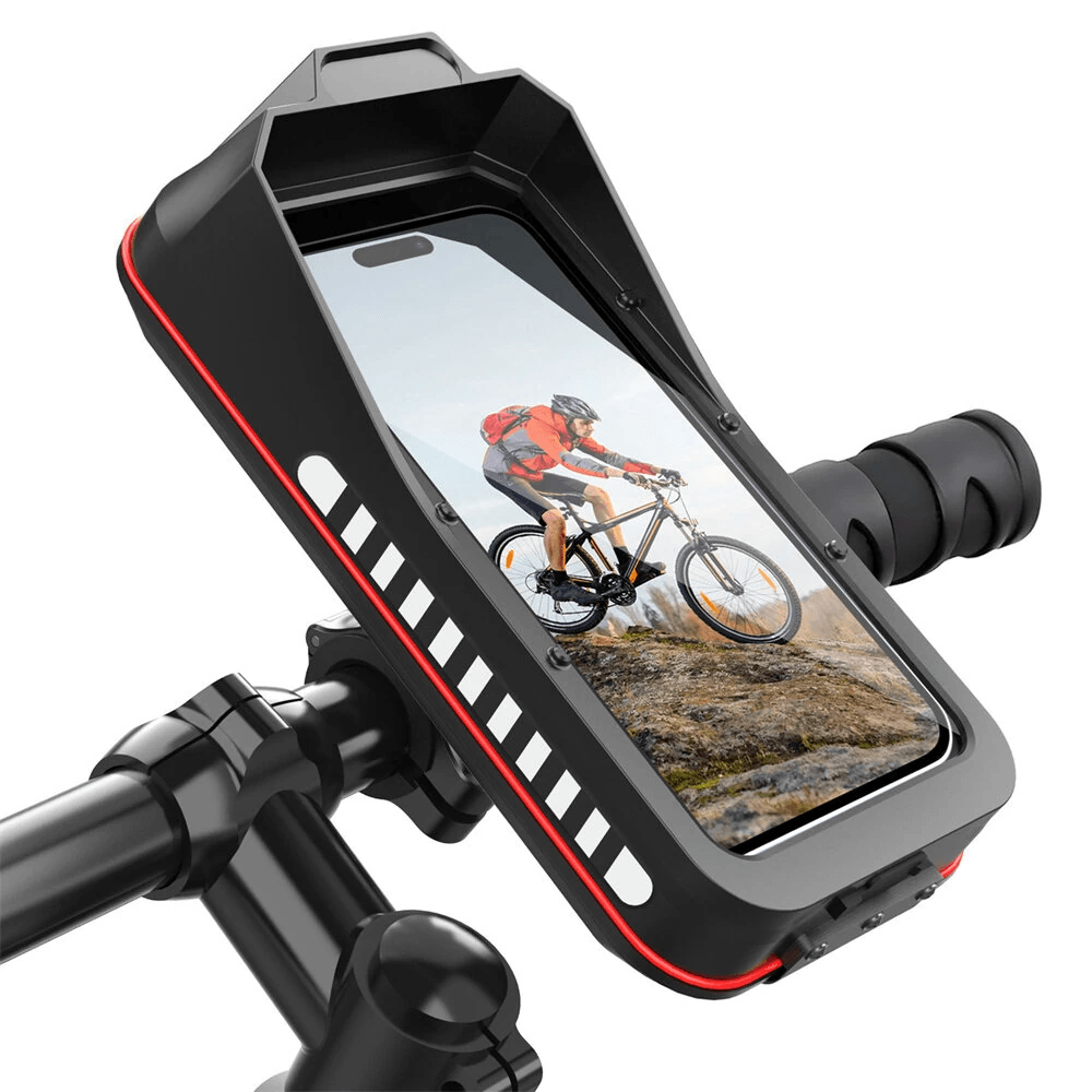 waterproof bike phone holder with shock absorbing storage bag for phones
