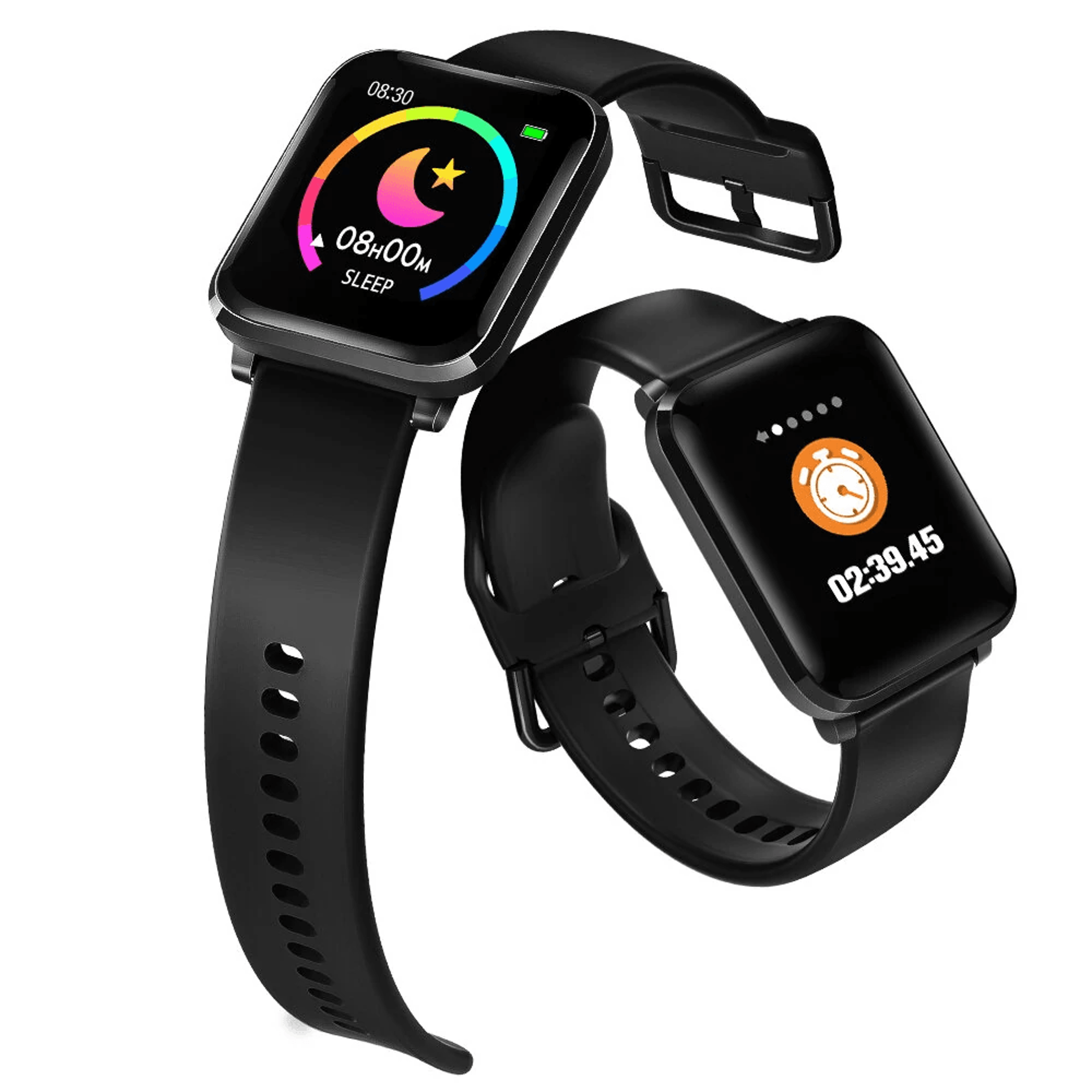 smart fitness watch with heart rate monitor and sports modes