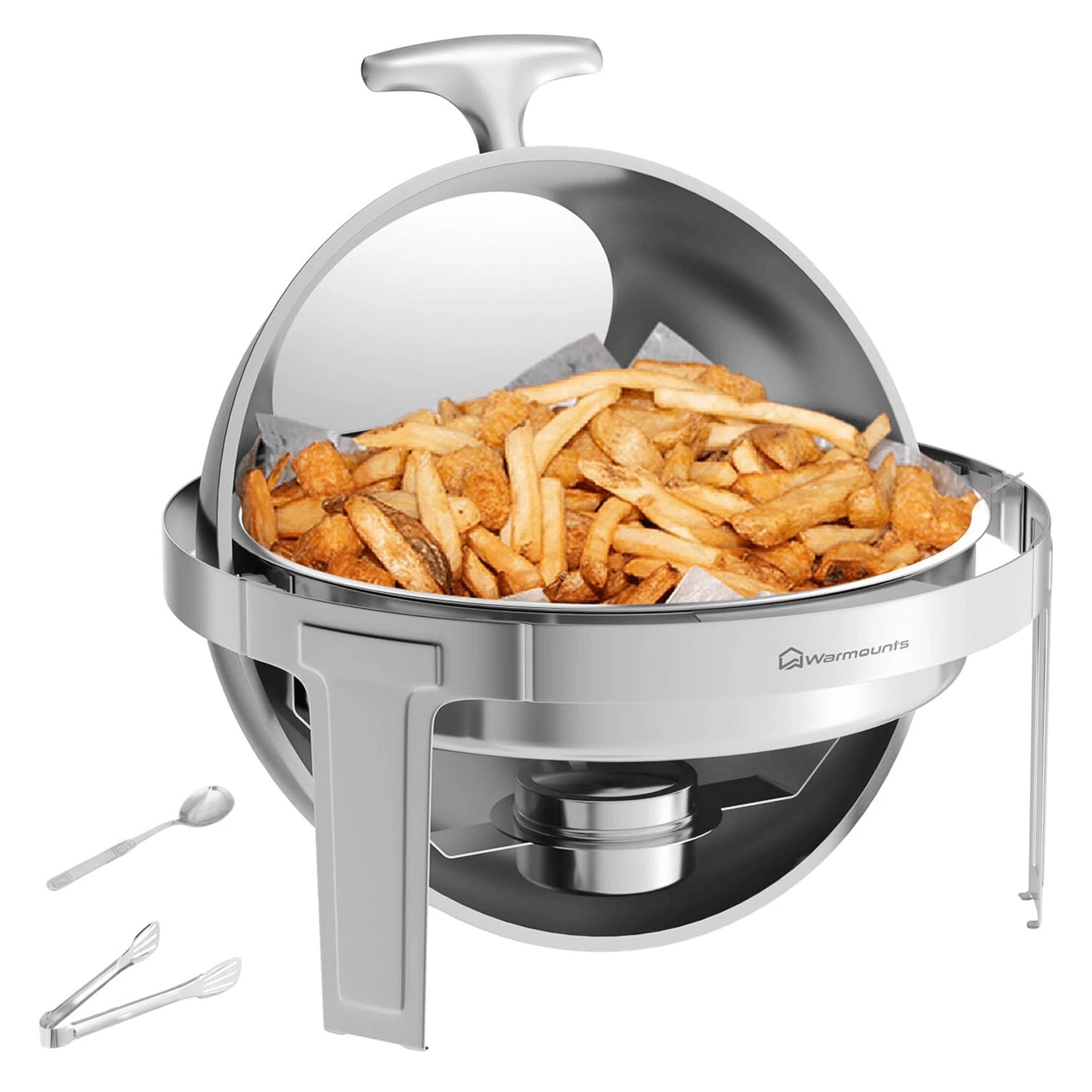 stainless steel chafing dish buffet warmer with roll top visible lid