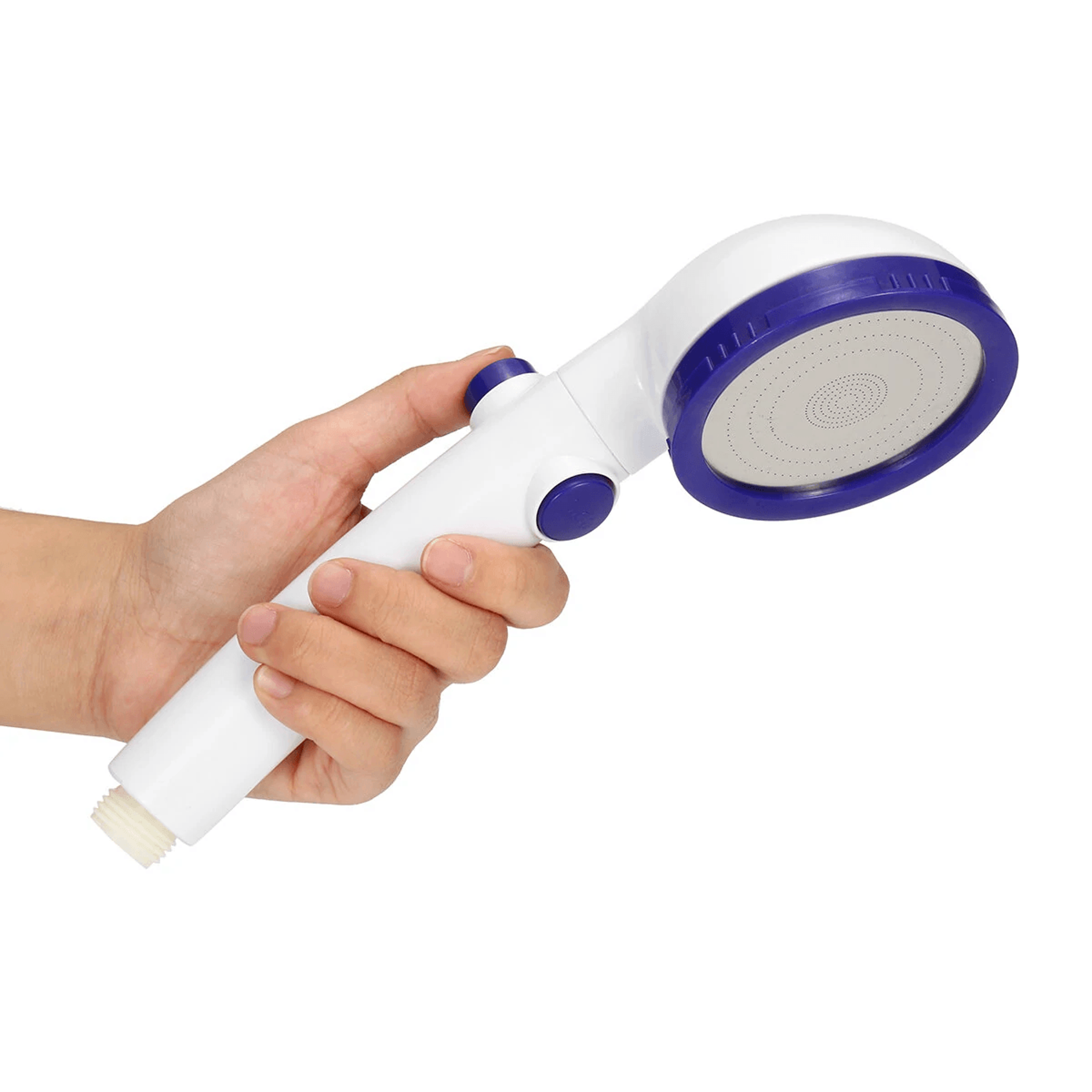 pressurized handheld shower head with one button water stop