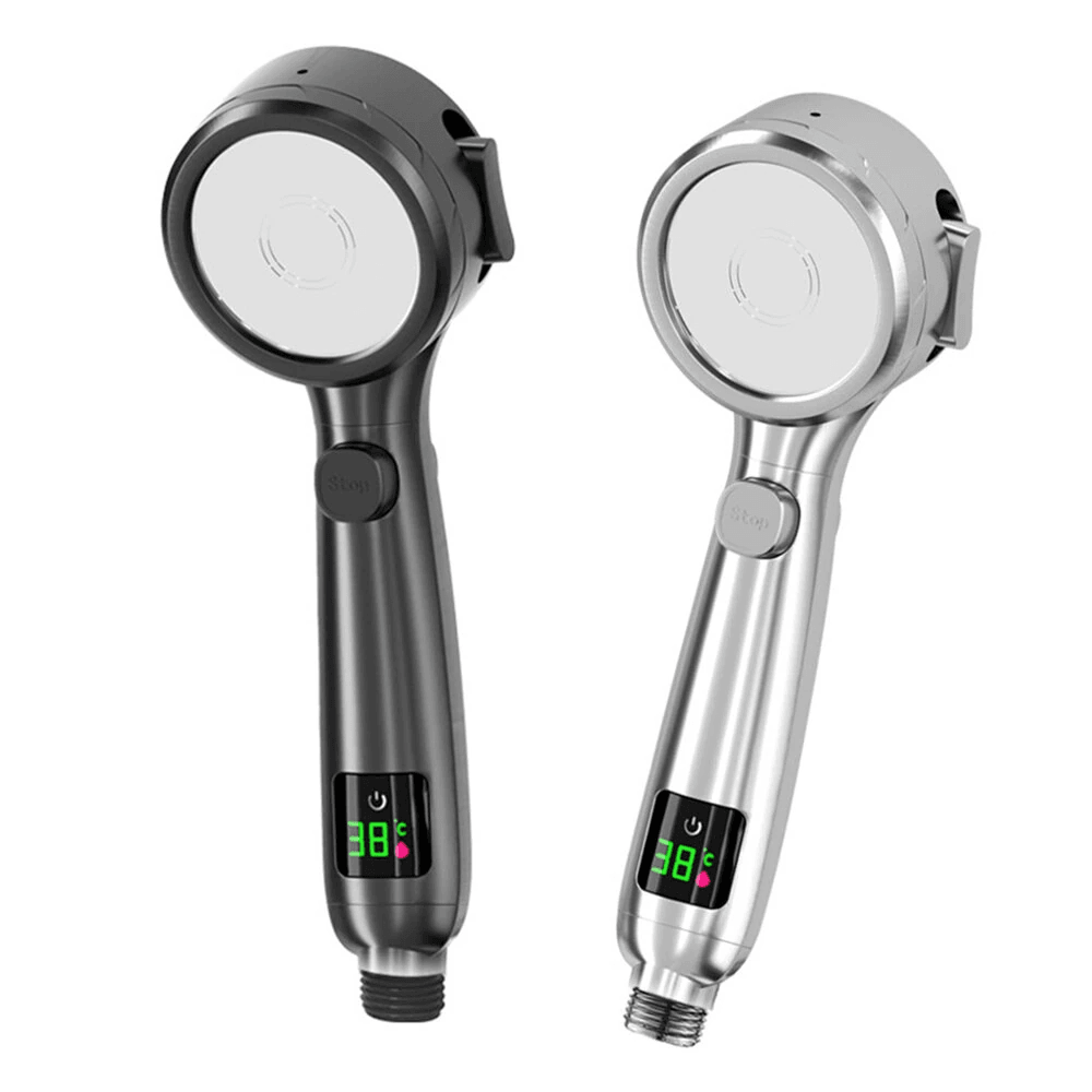 smart high pressure handheld shower head with led temperature display and spray modes