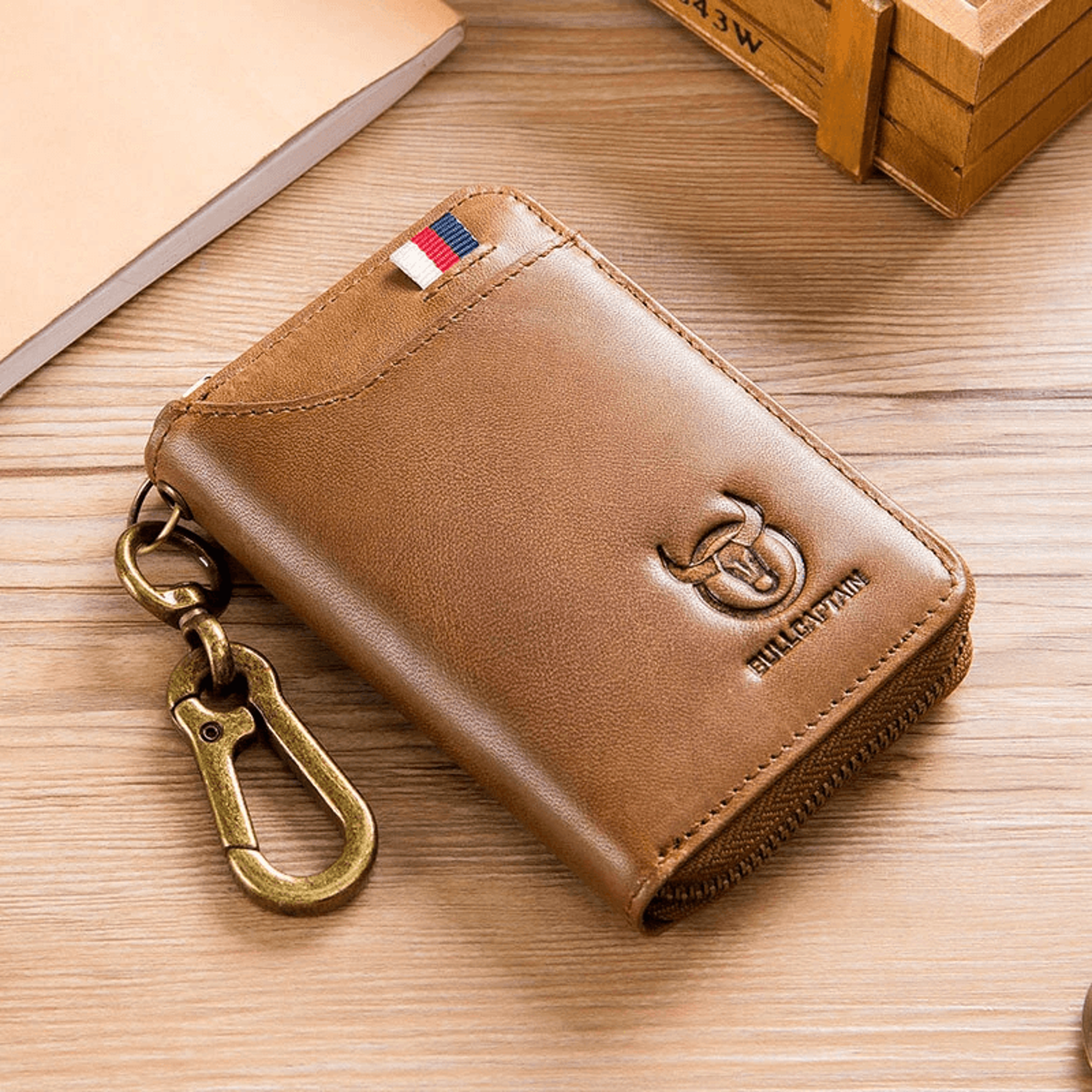 genuine leather waist wallet for men with card holder key pouch and coin purse