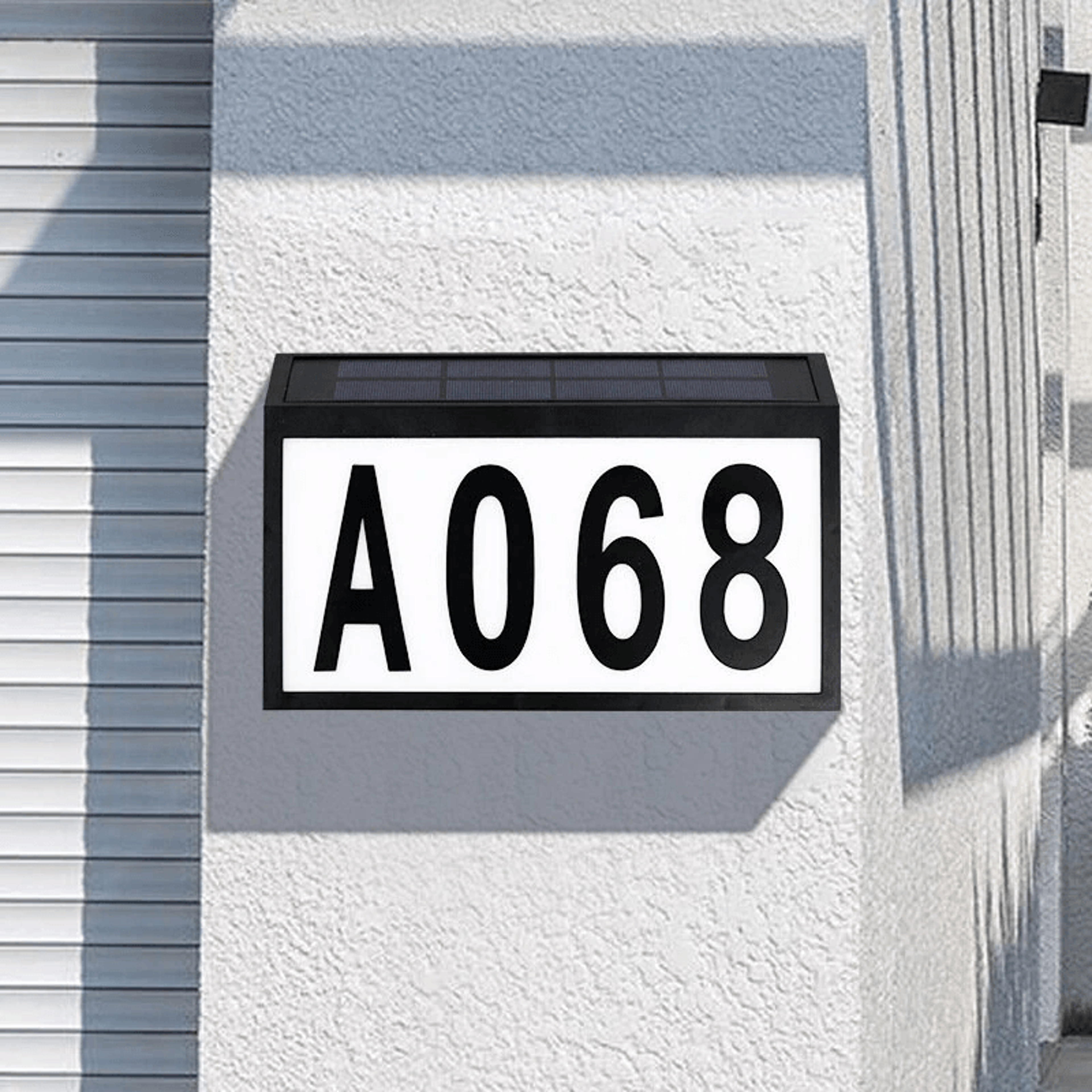 solar house number light with led address sign for wall or ground mount