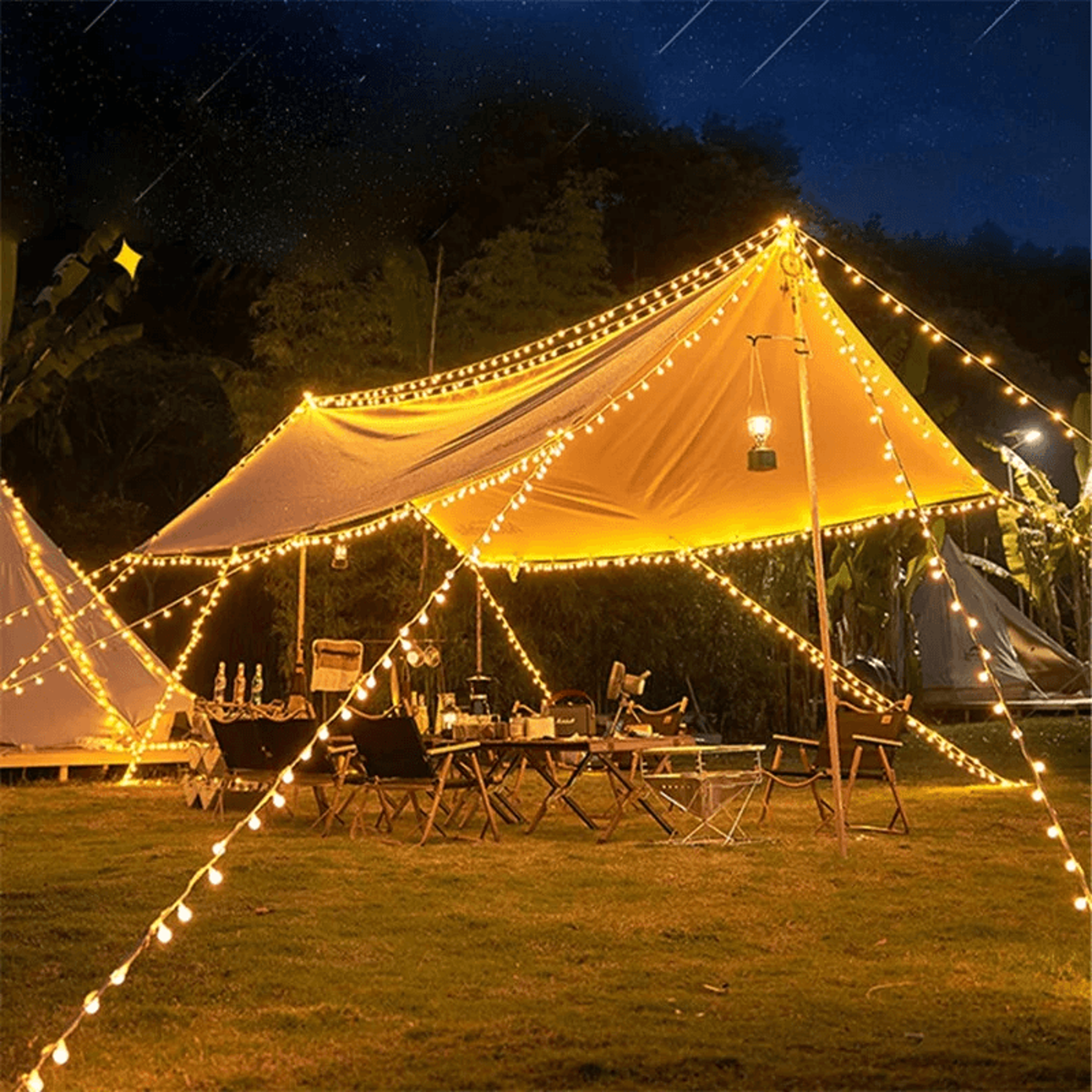 waterproof crystal globe string lights usb powered camping and patio light