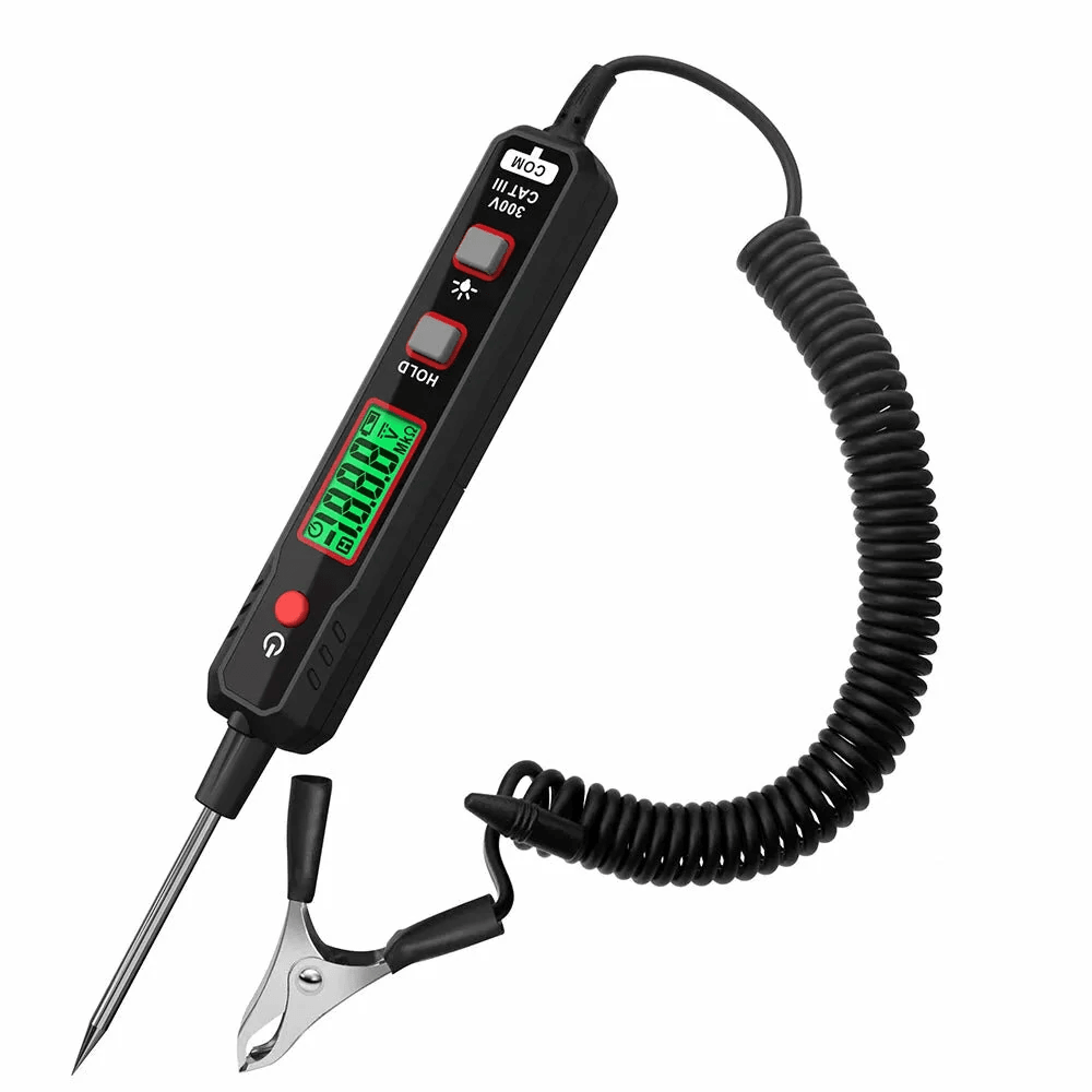 smart automotive circuit tester with digital display and wide range voltage testing