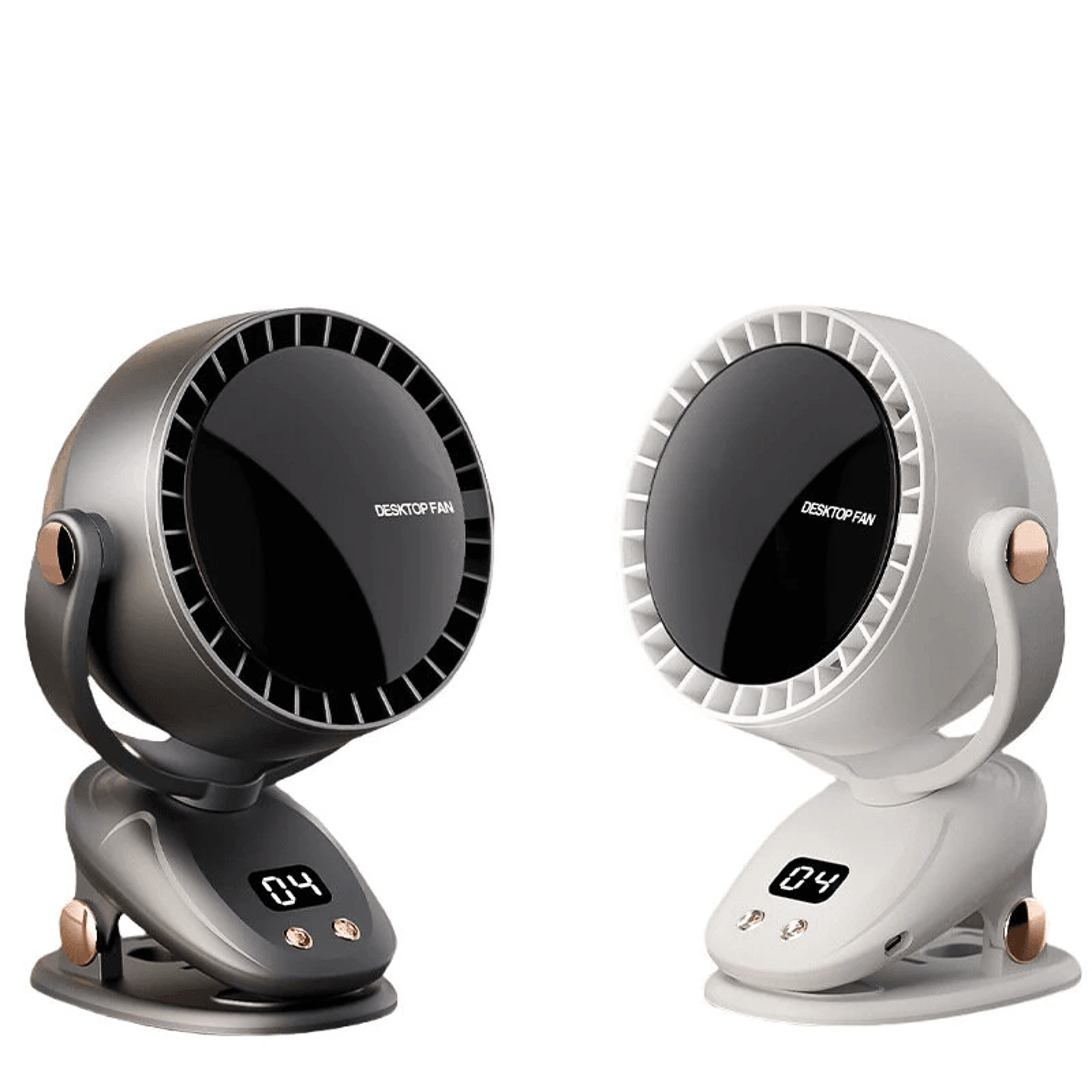 portable rechargeable desk fan with speeds digital display and degree adjustable airflow