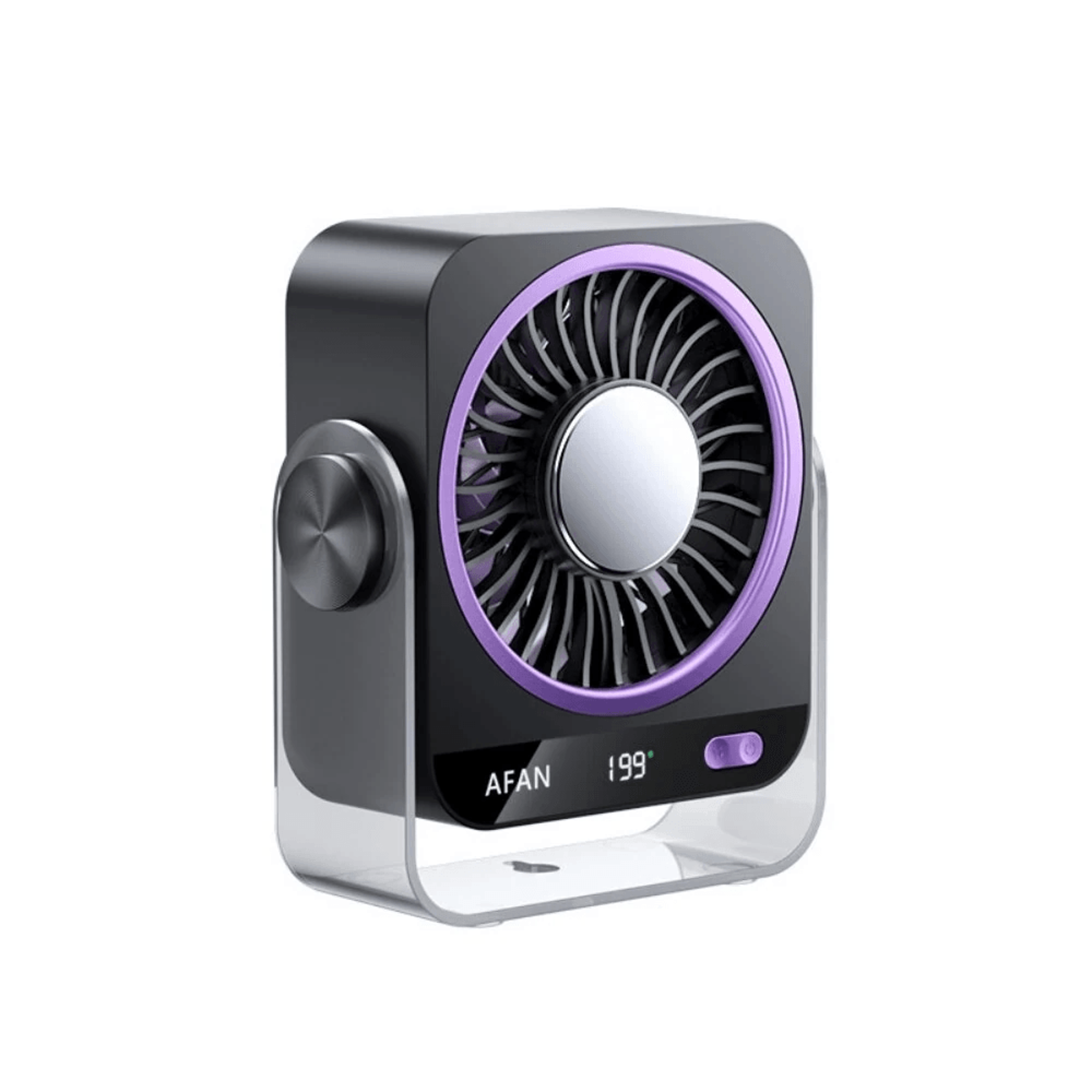 portable rechargeable desk fan with ice cooling speed airflow and digital display
