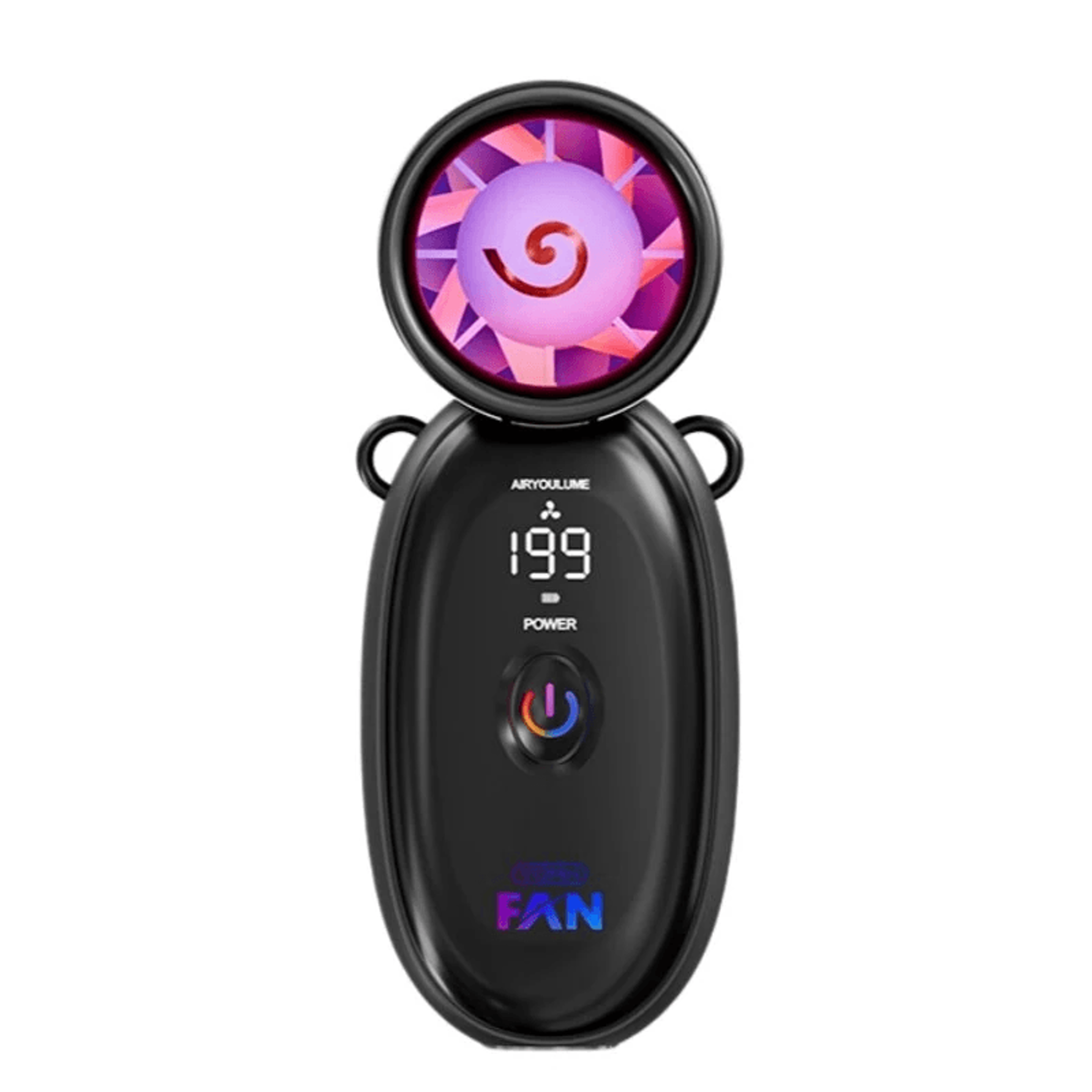 portable rechargeable handheld fan with adjustable airflow and led display