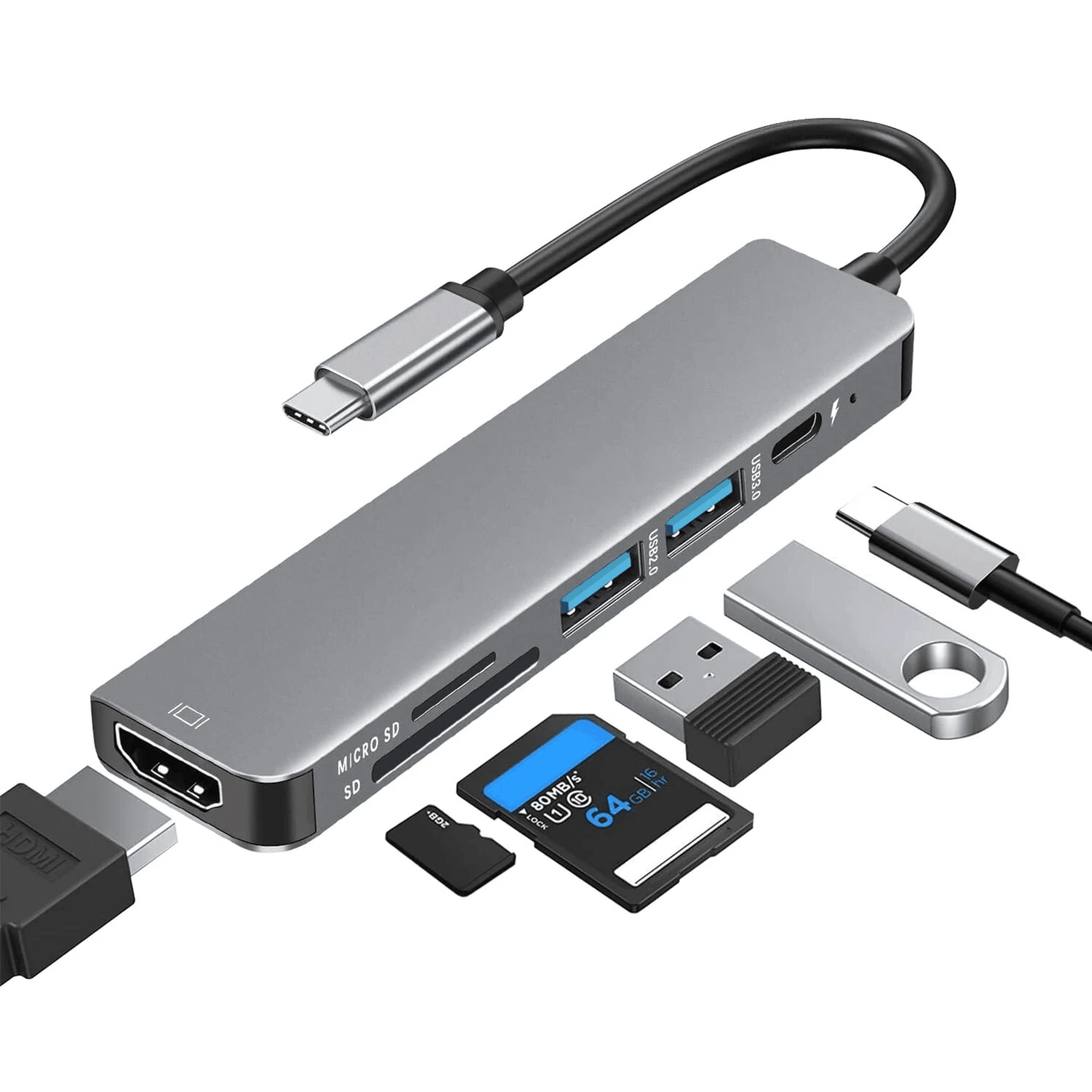 usb c hub with hdmi pd charging and card reader
