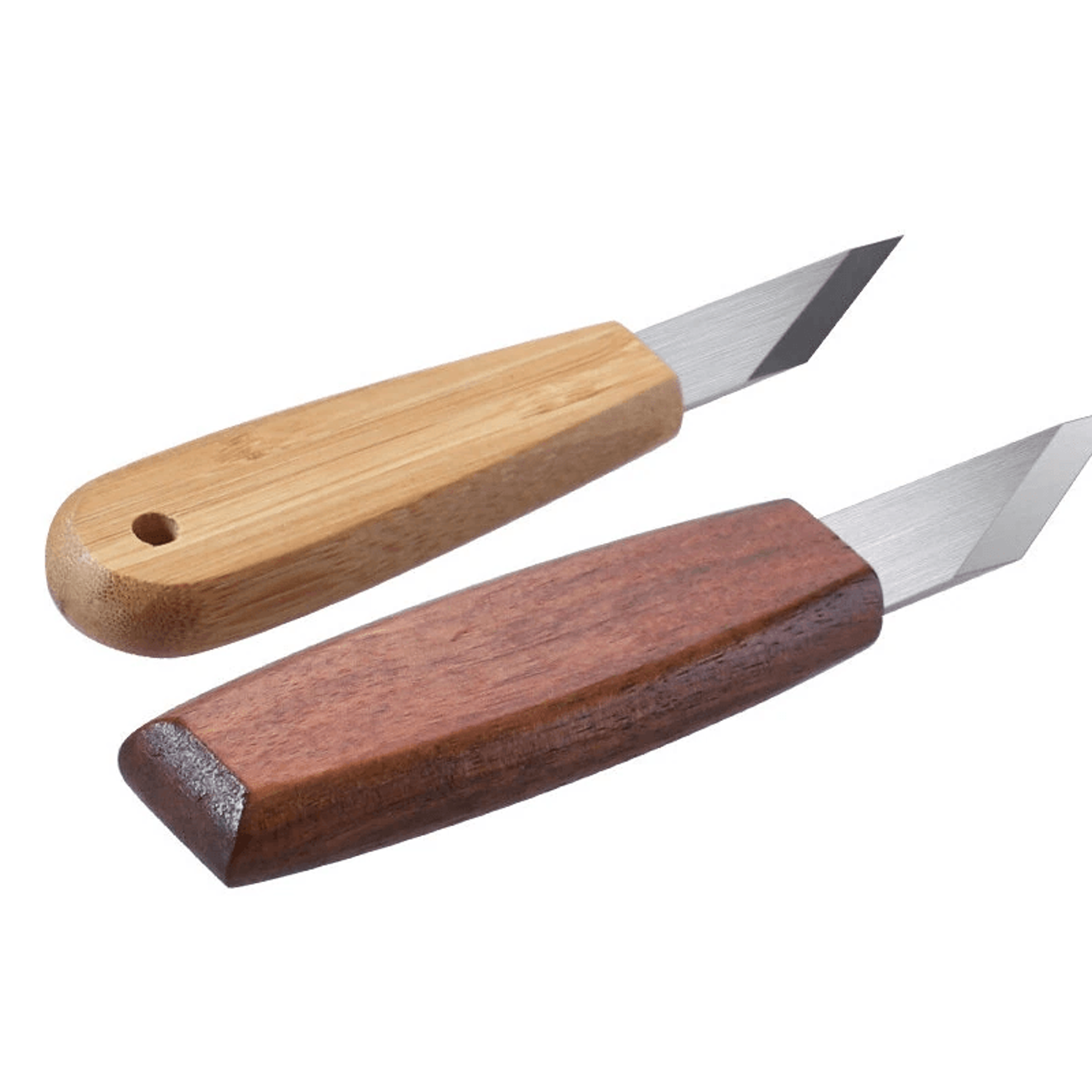 precision wood carving knife with crv blade and walnut handle