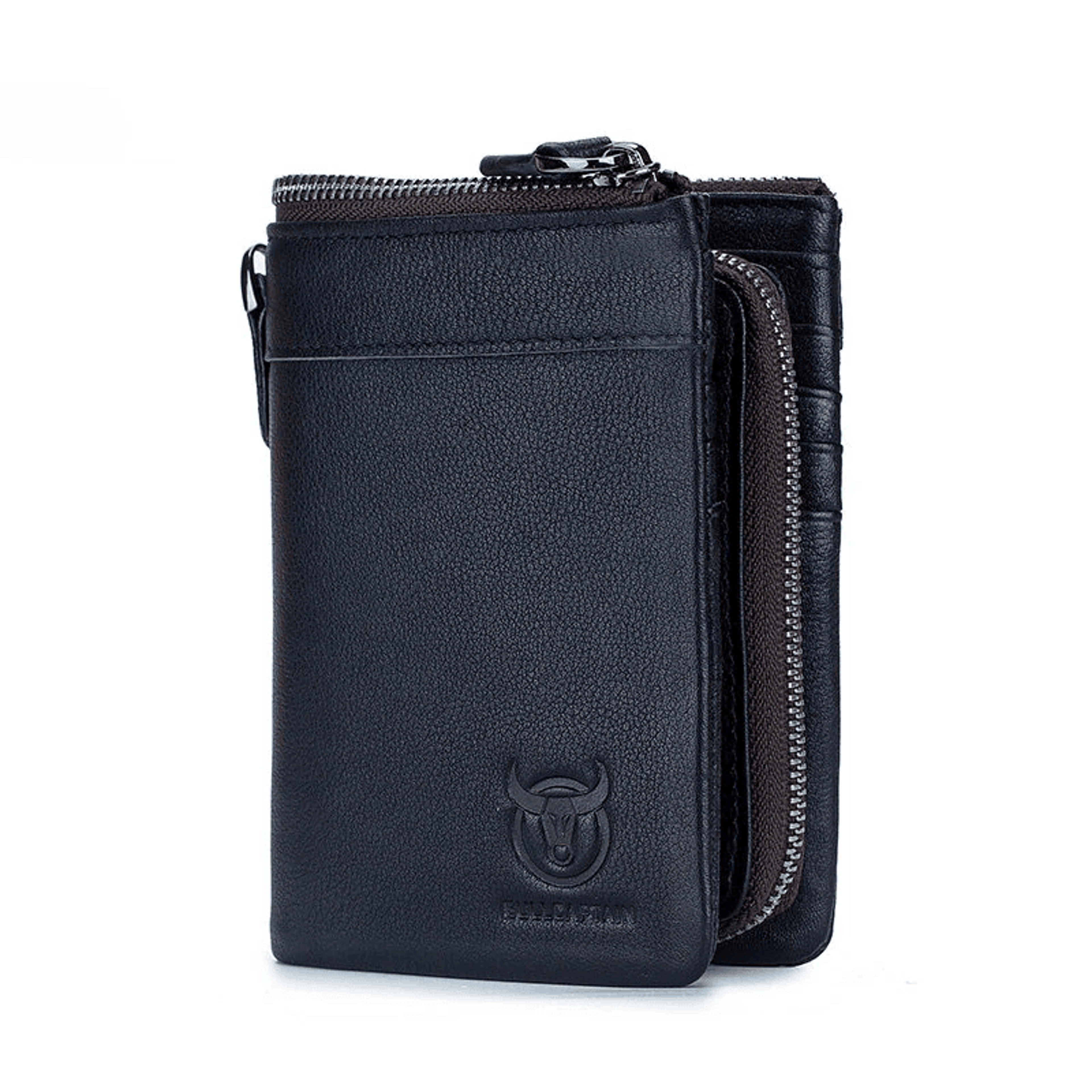 genuine leather wallet for men with detachable coin purse and multi card storage