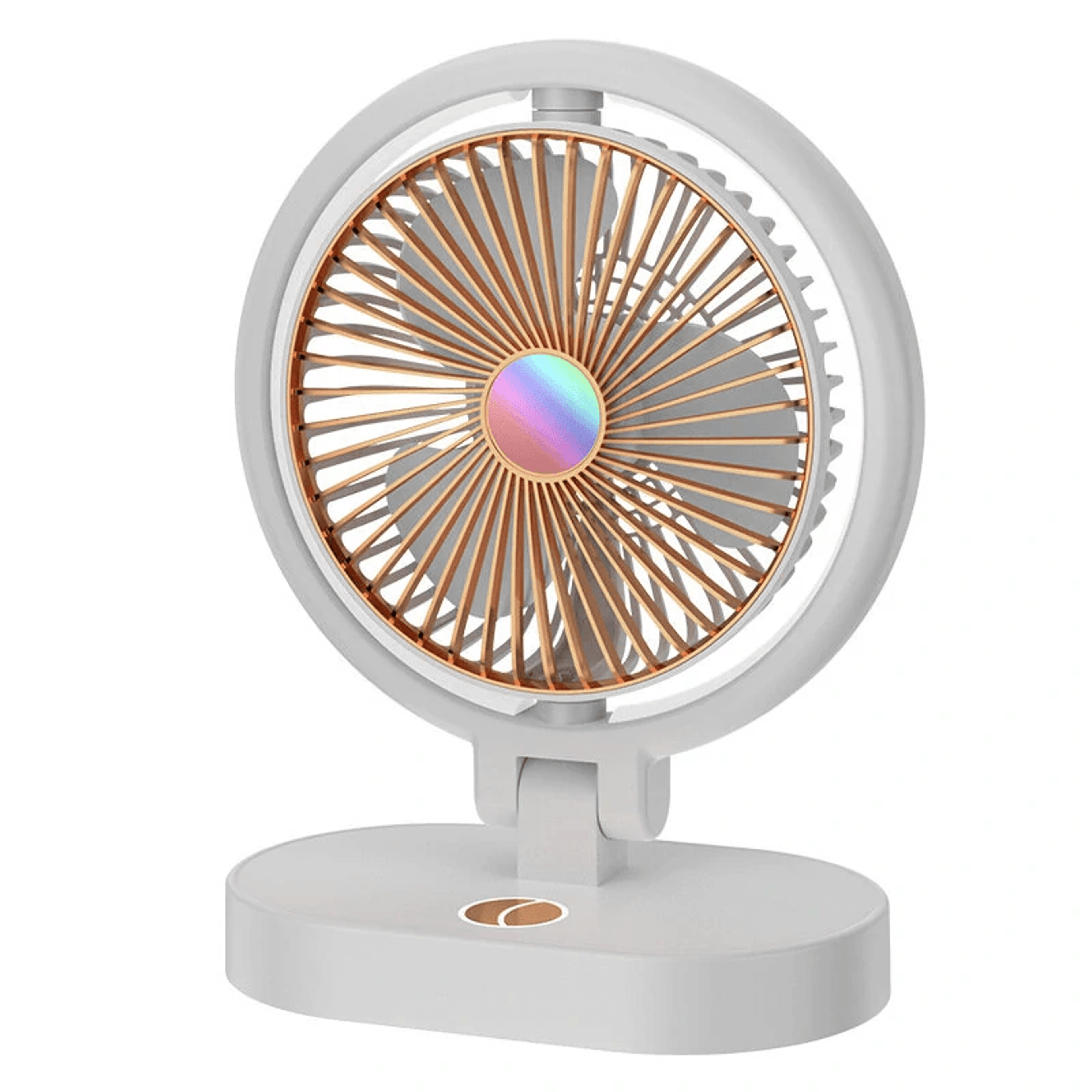 portable folding desk fan with usb rechargeable design and night light