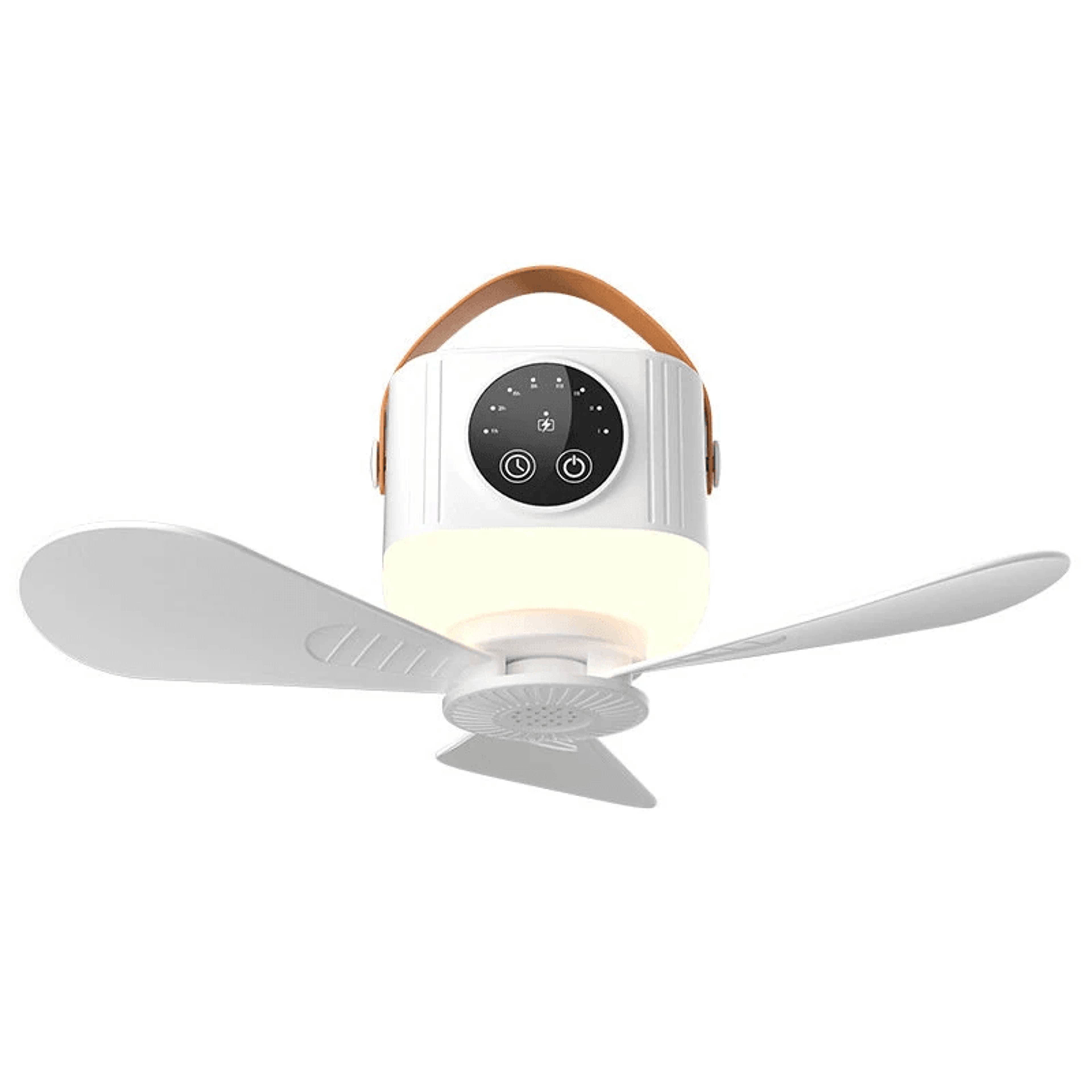 portable rechargeable ceiling fan with led light remote control and timer