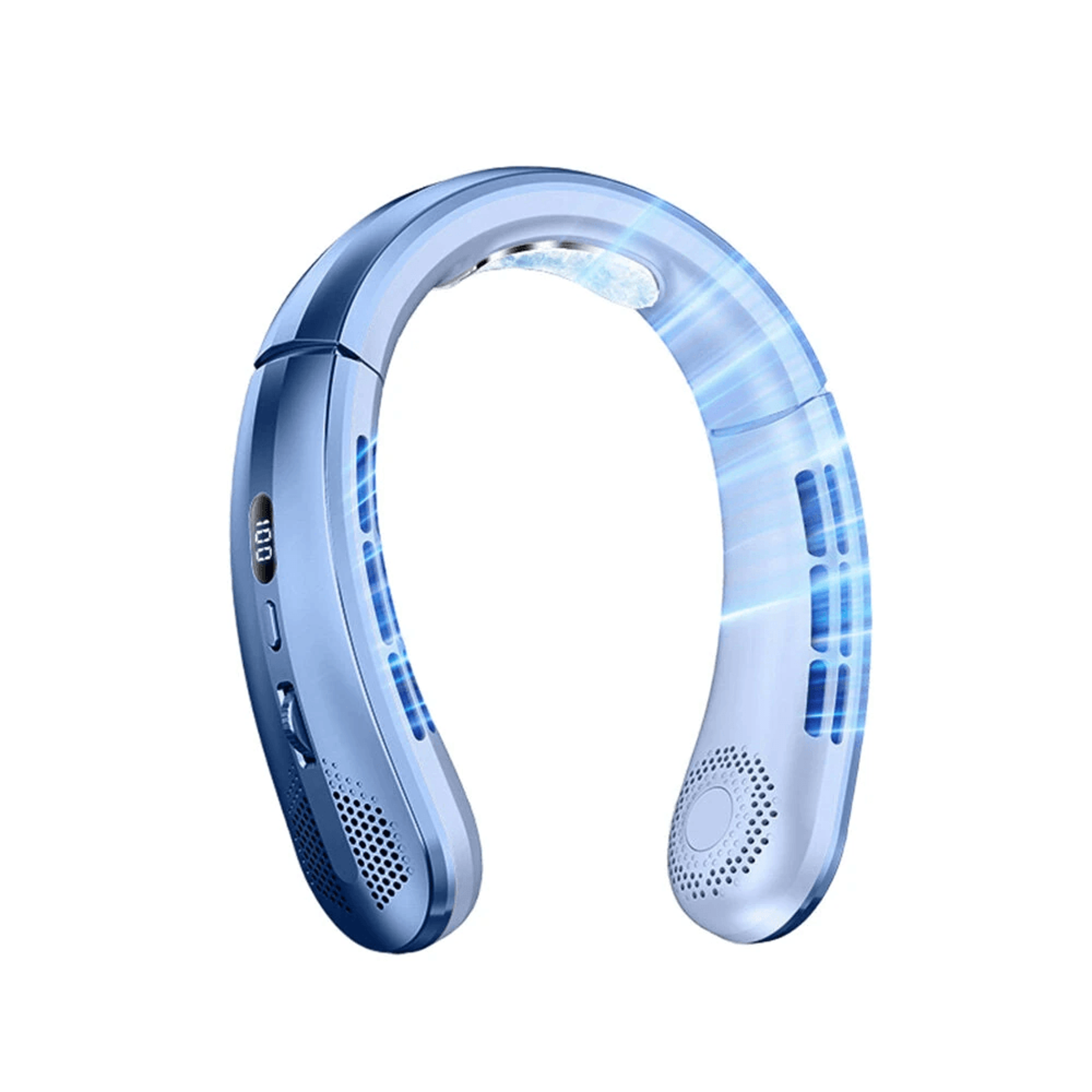 portable neck fan with rechargeable battery and adjustable speeds