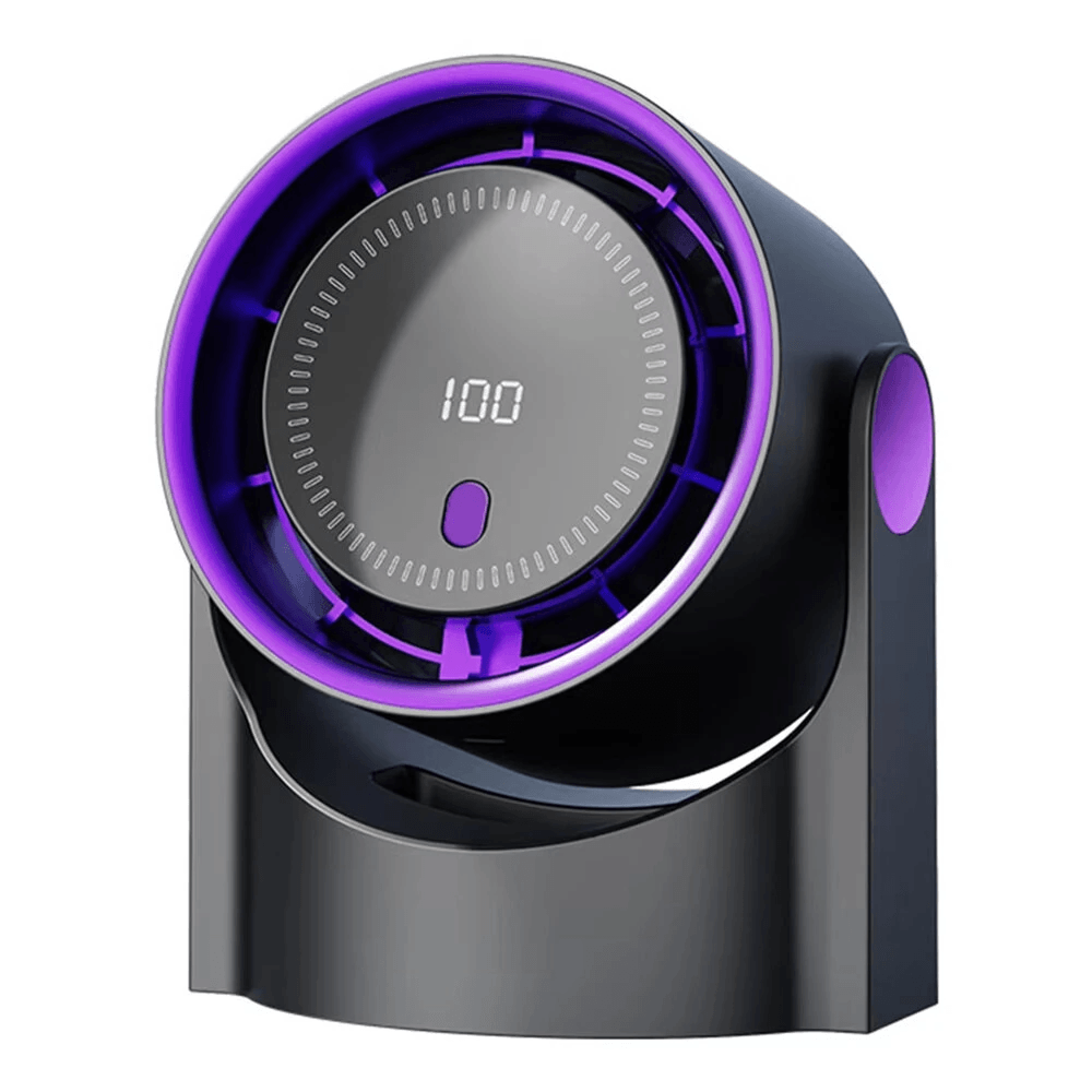portable bladeless desk fan with speed control digital display and usb rechargeable cooling