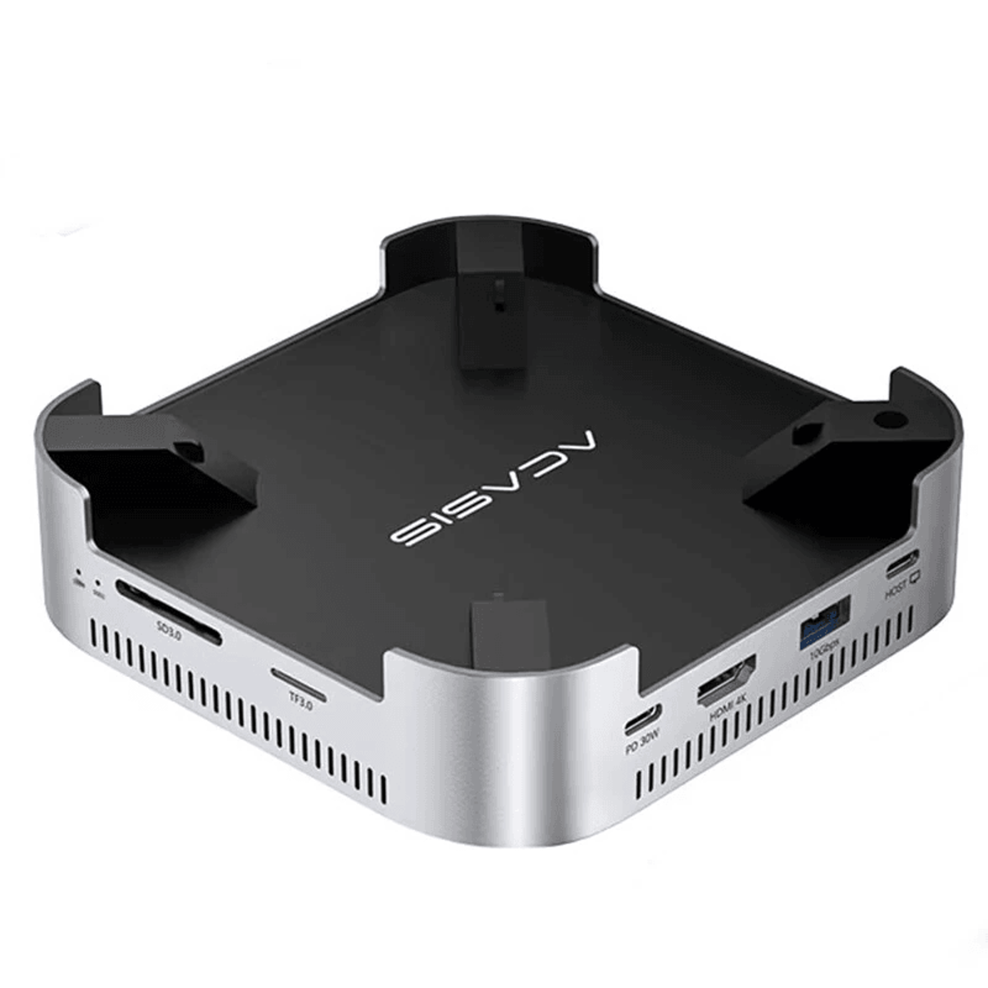 mac mini docking station with dual nvme ssd slots display and cooling fan