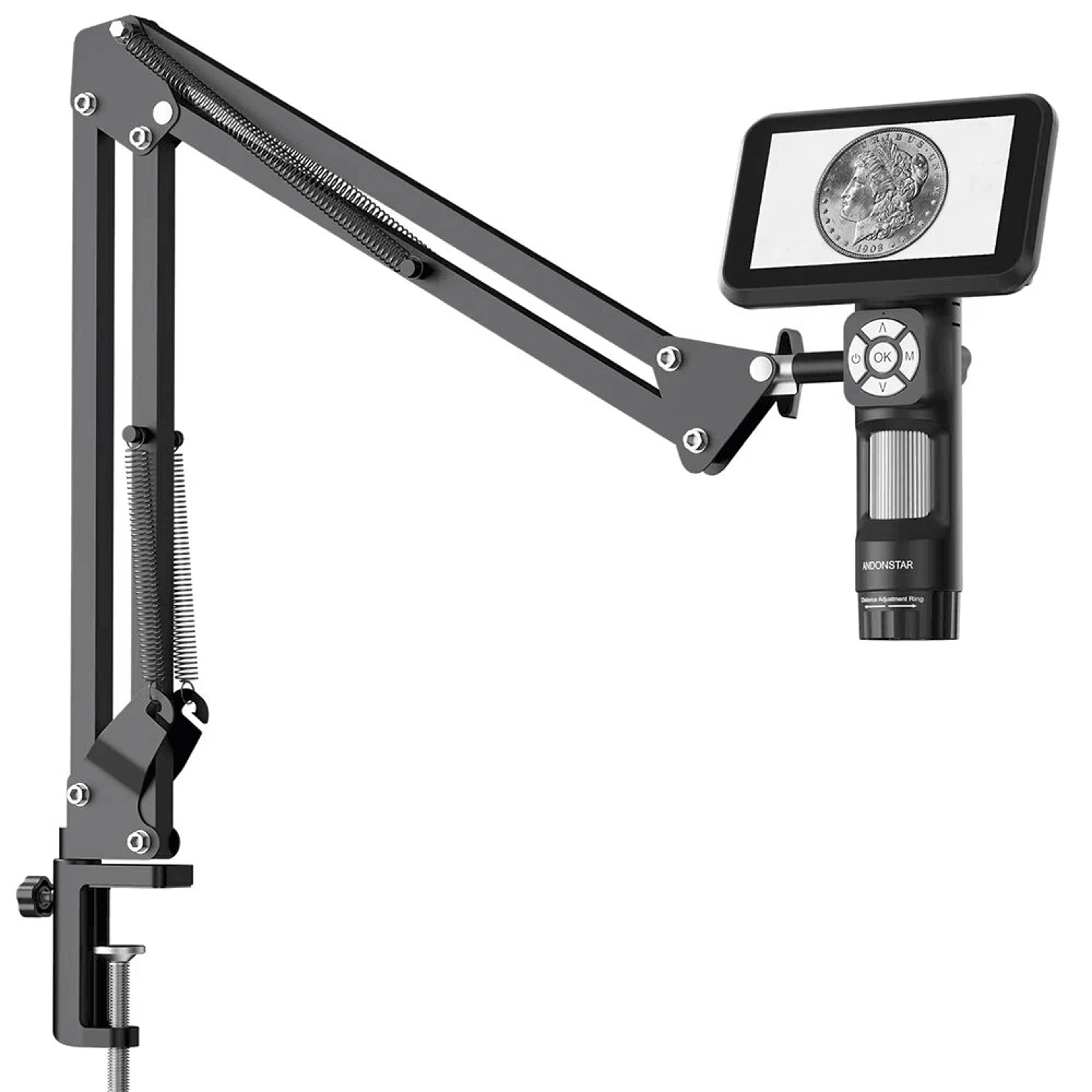 digital microscope with magnification flexible arm and usb output