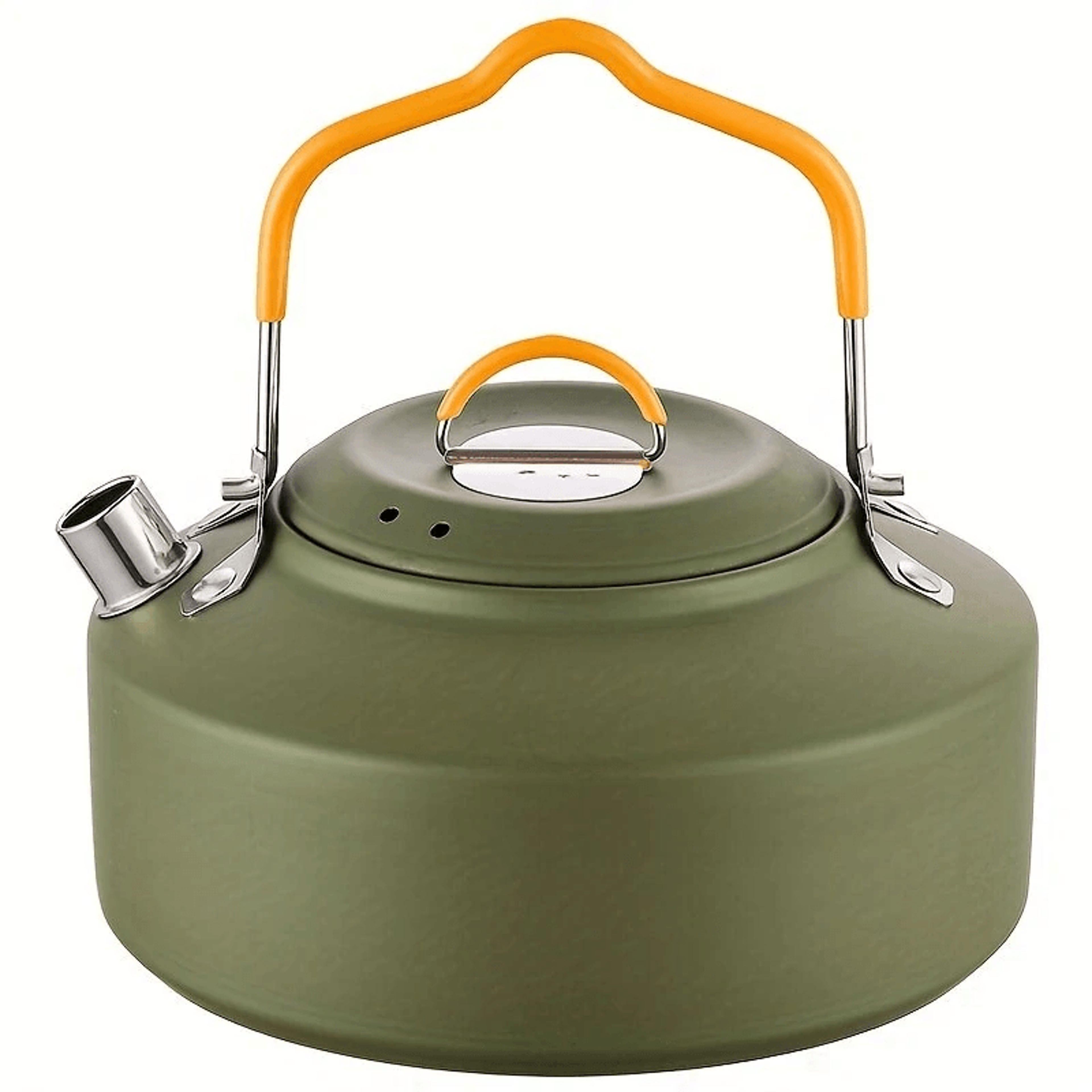 portable camping cookware set with kettle cooking pot pan and outdoor tableware