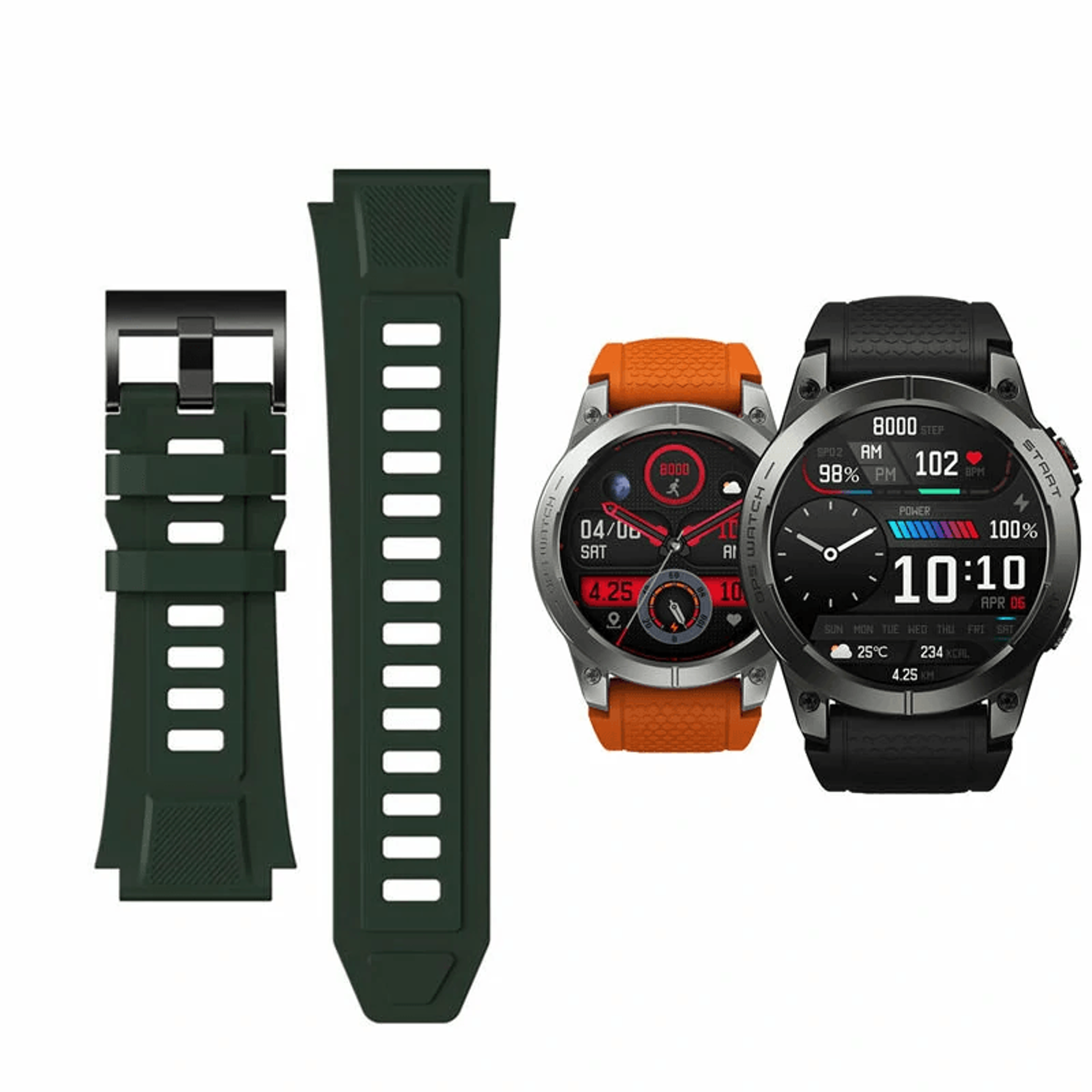 silicone smartwatch replacement strap with quick release comfort fit