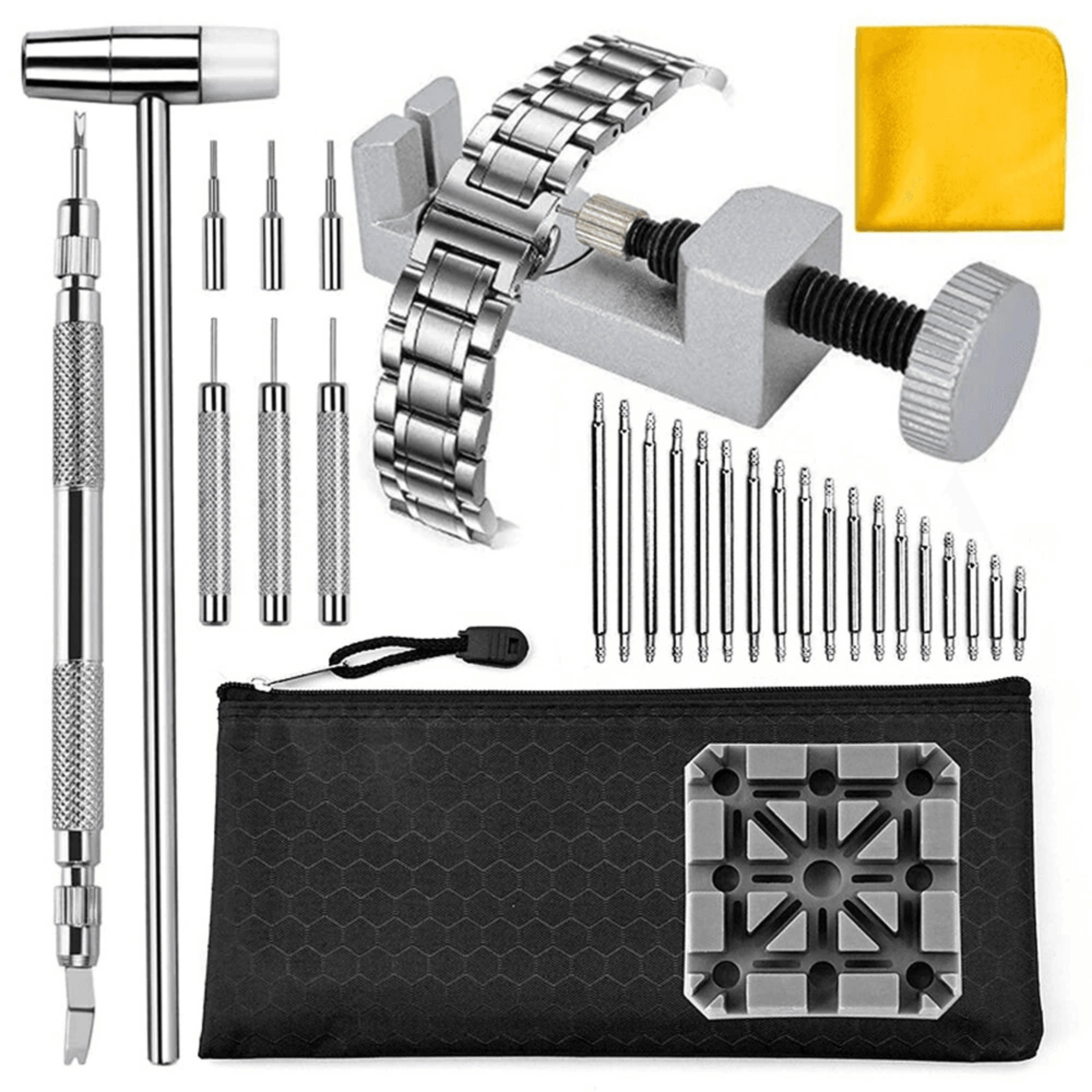 watch repair tool kit with strap remover link adjuster and band replacement tools