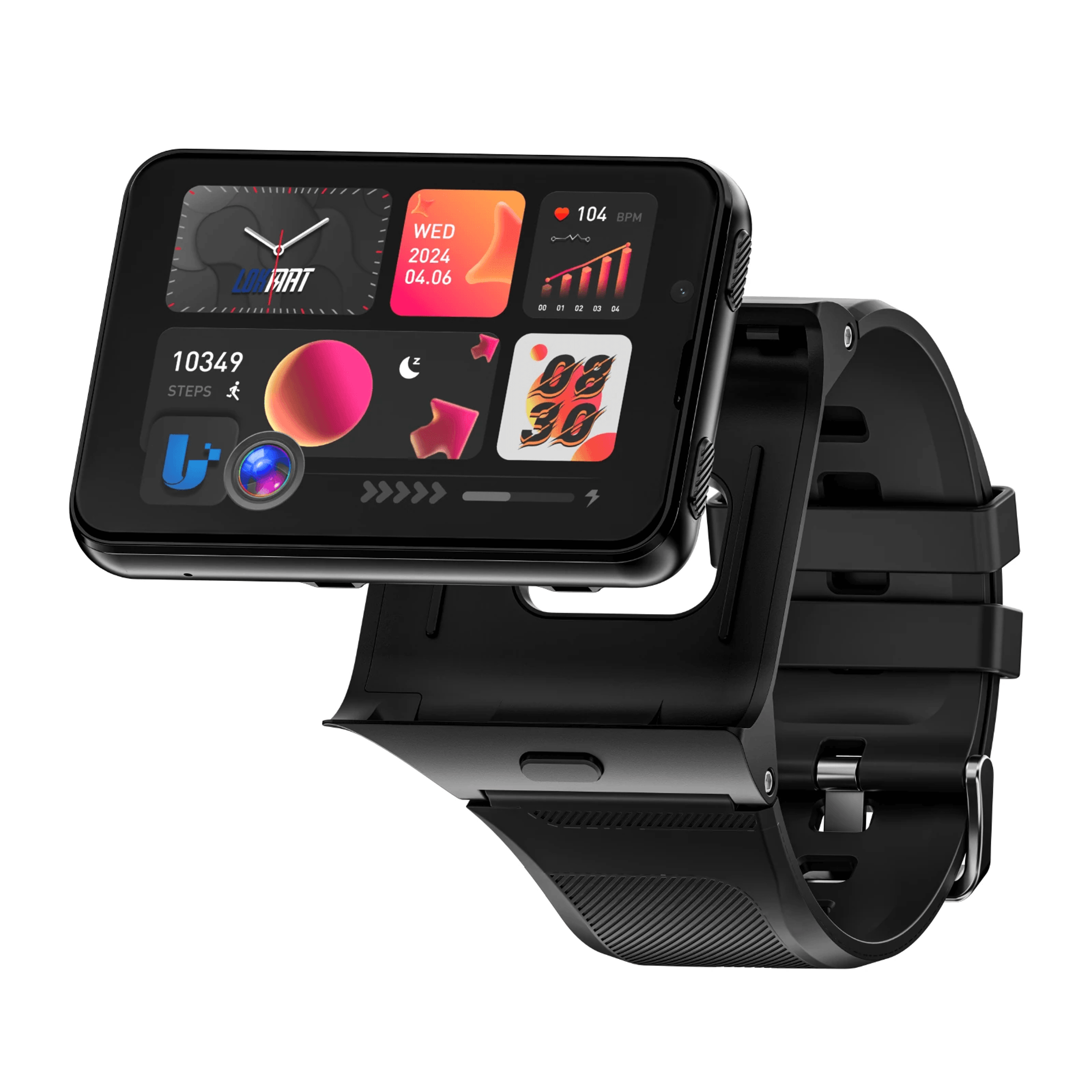 detachable android smartwatch with gps dual camera heart rate monitor and large hd display