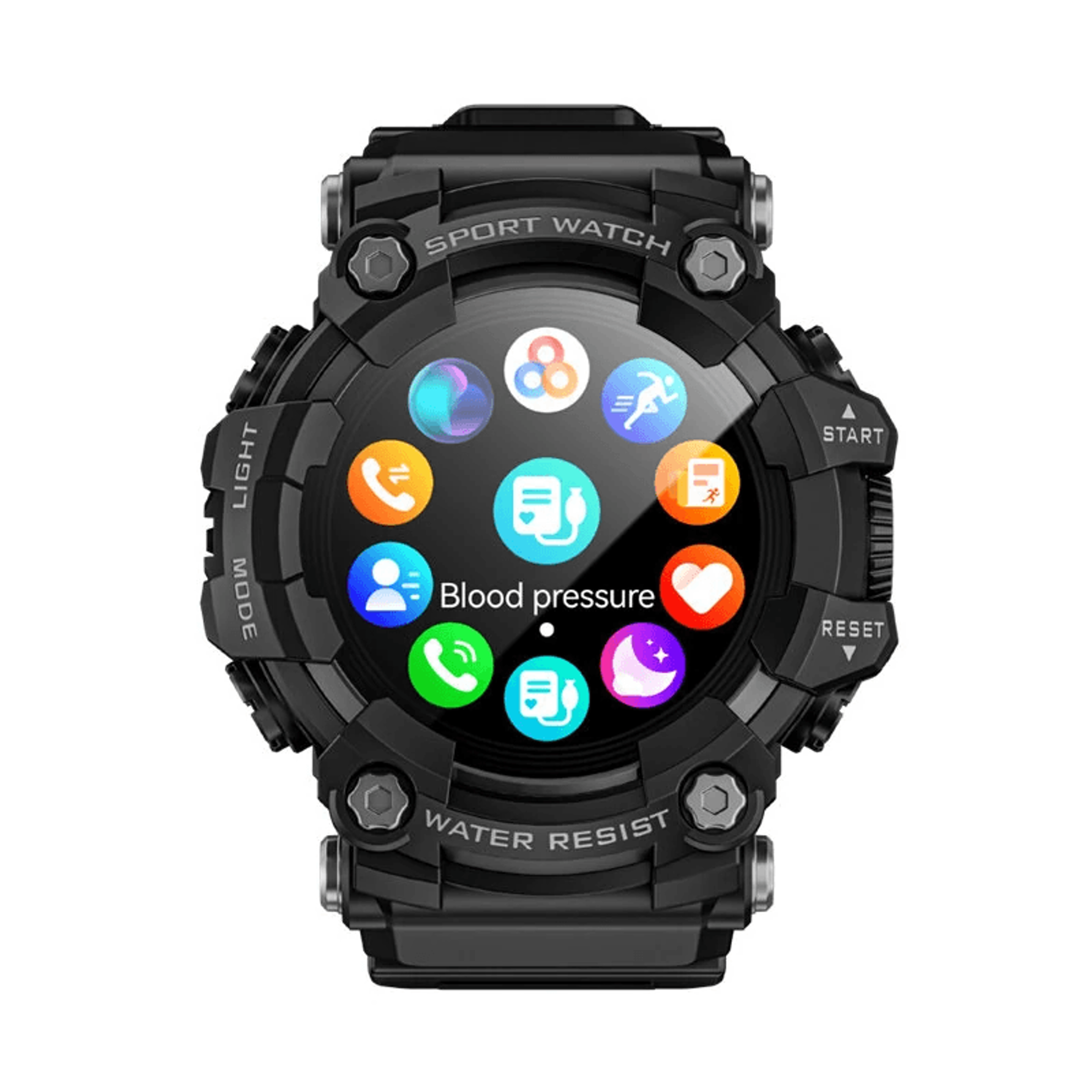 rugged waterproof smart watch with bluetooth calling compass flashlight and fitness tracking