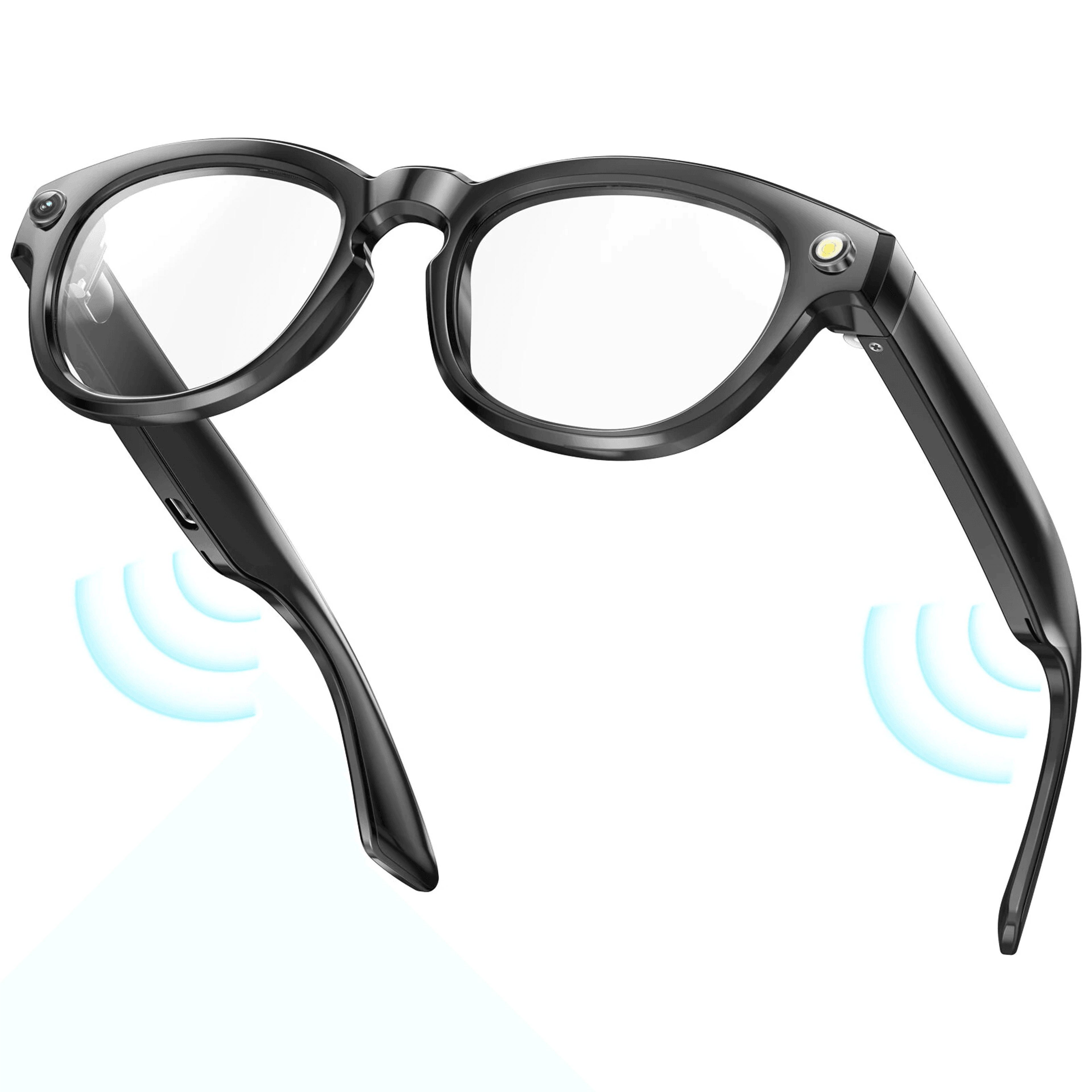 ai smart camera glasses with bluetooth voice control and hands free recording