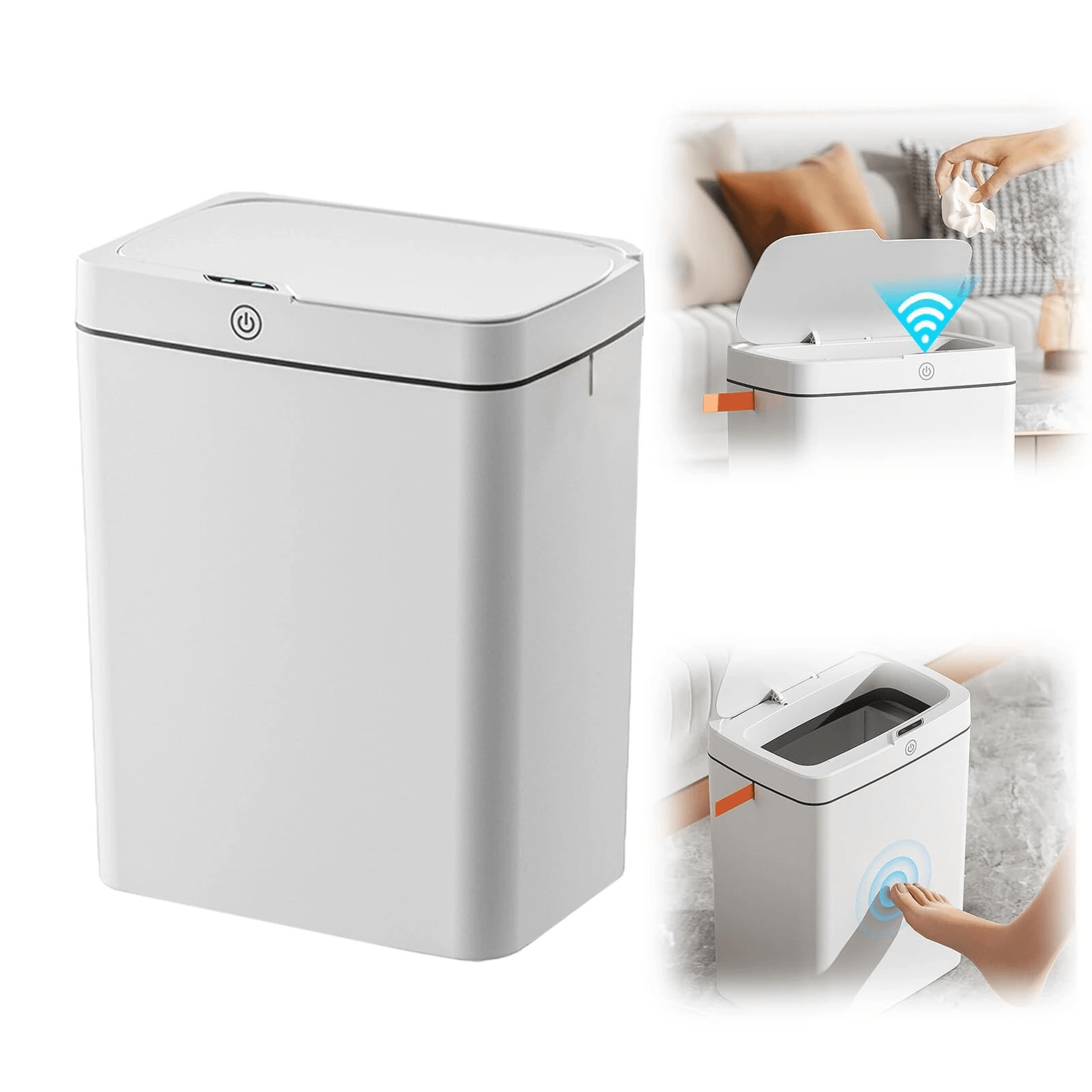 automatic trash can with smart sensor touchless lid and fast bag packing