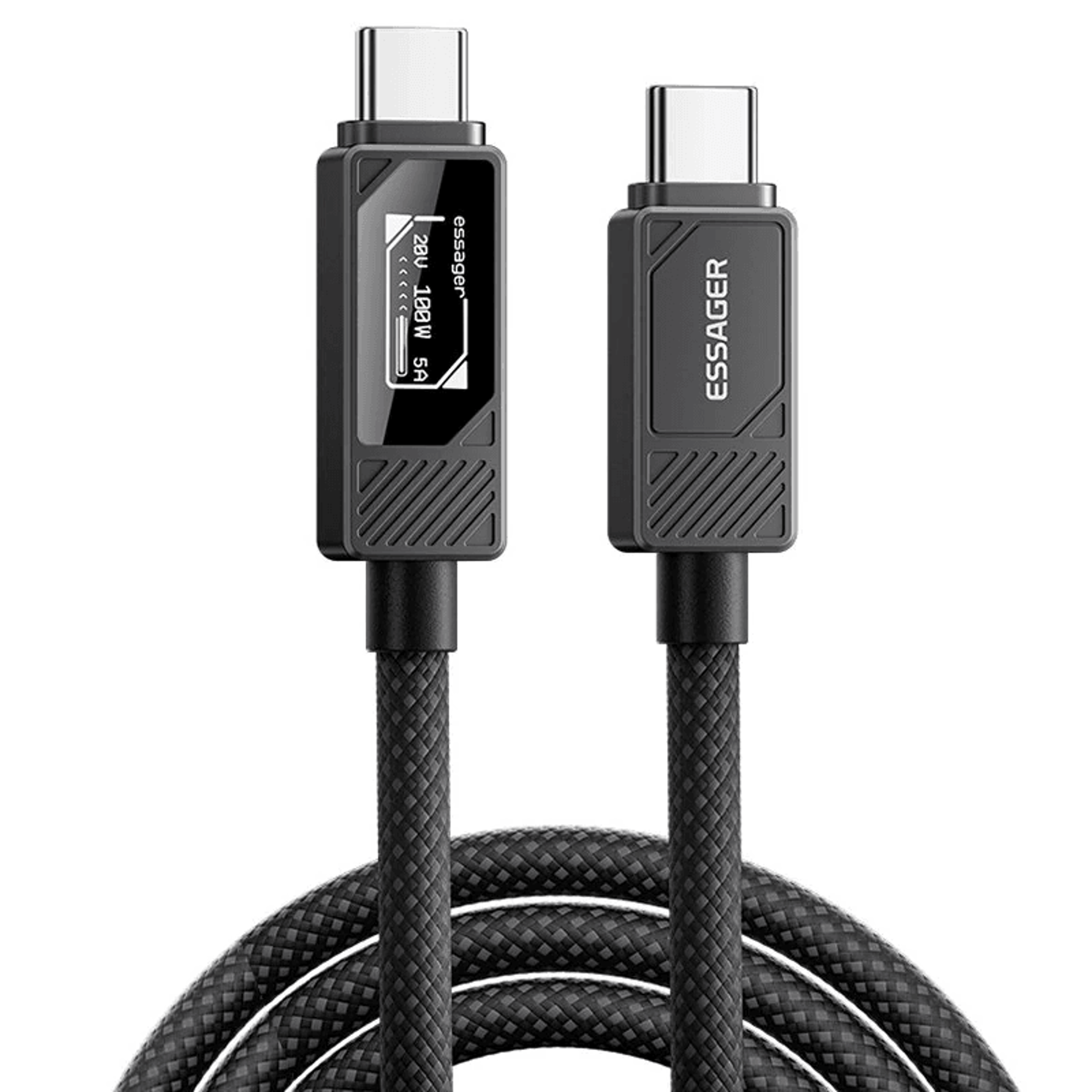 usb c fast charging cable with digital display