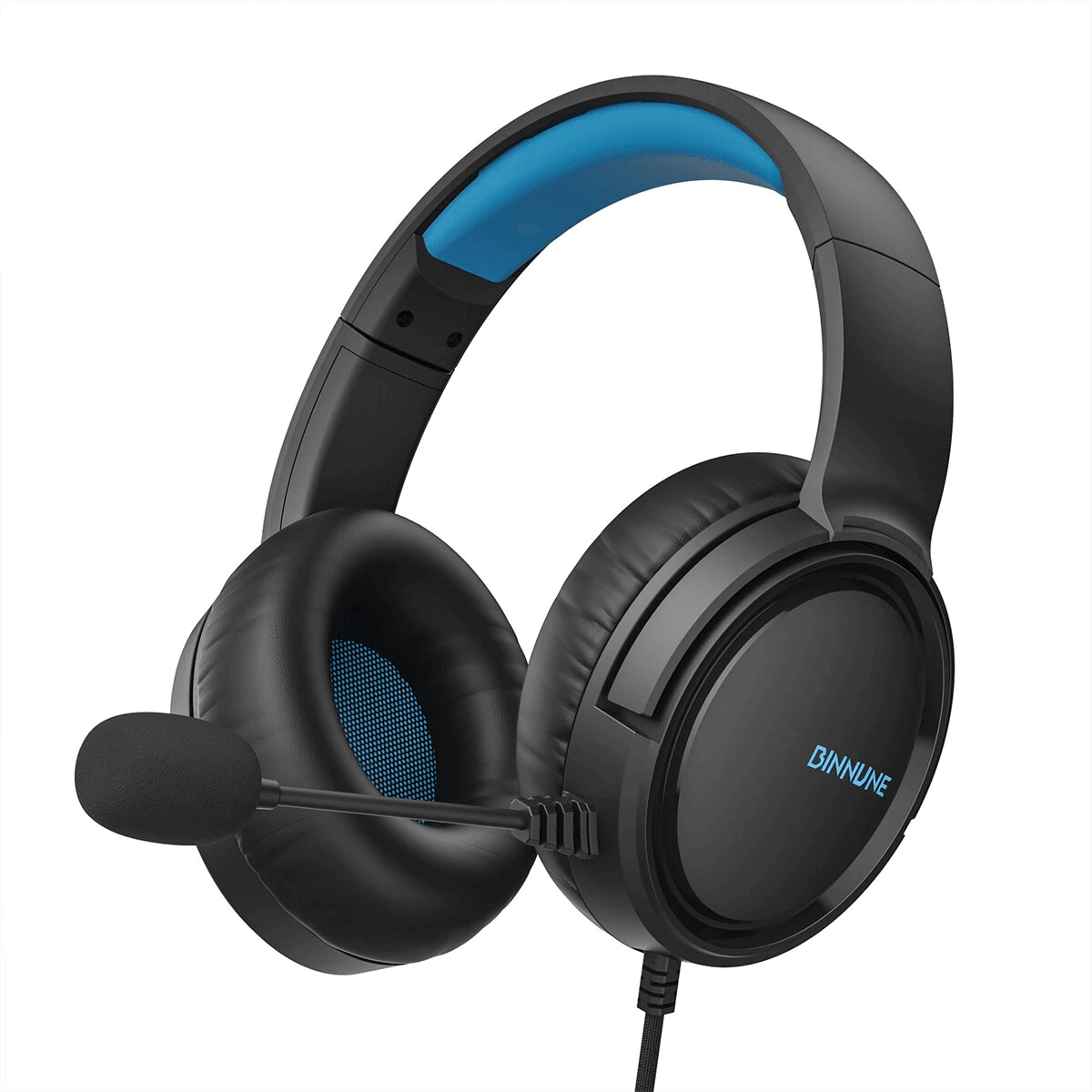 immersive wired gaming headset with noise cancelling mic and drivers