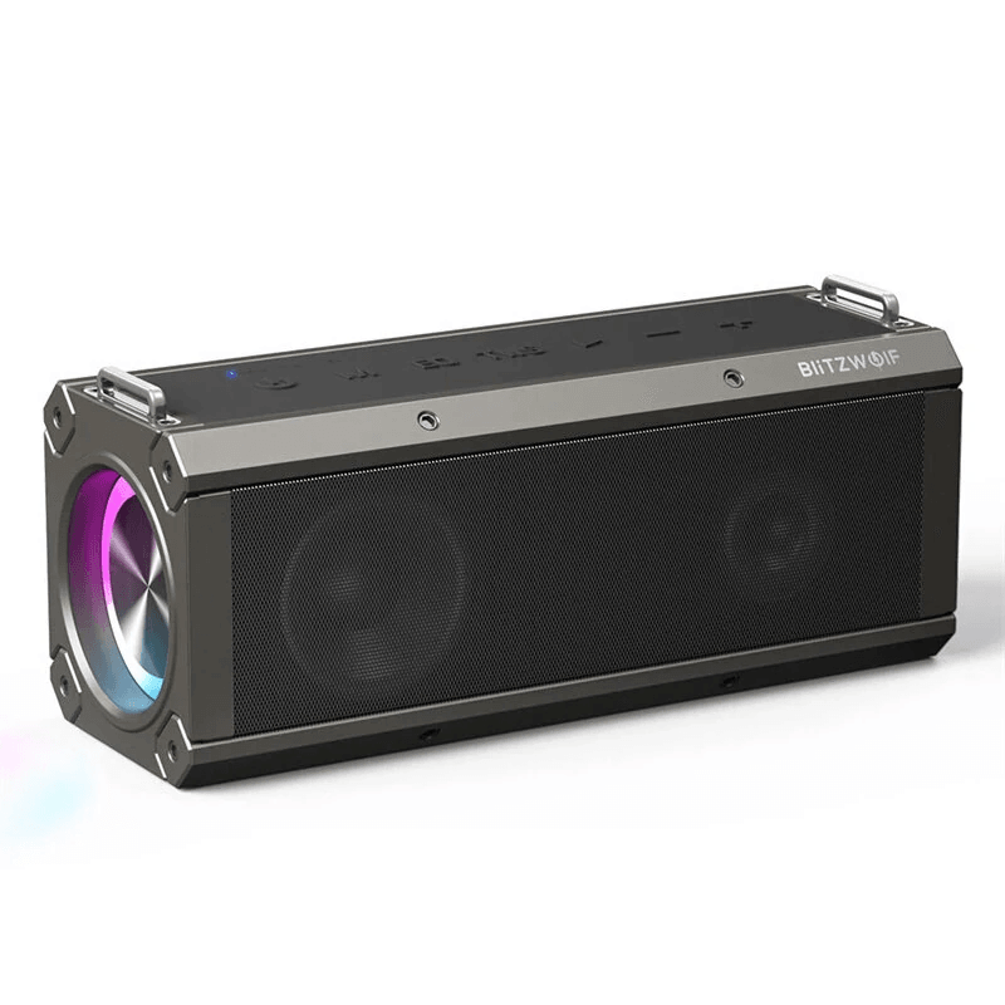 portable bluetooth speaker with deep bass rgb lights tws and power bank