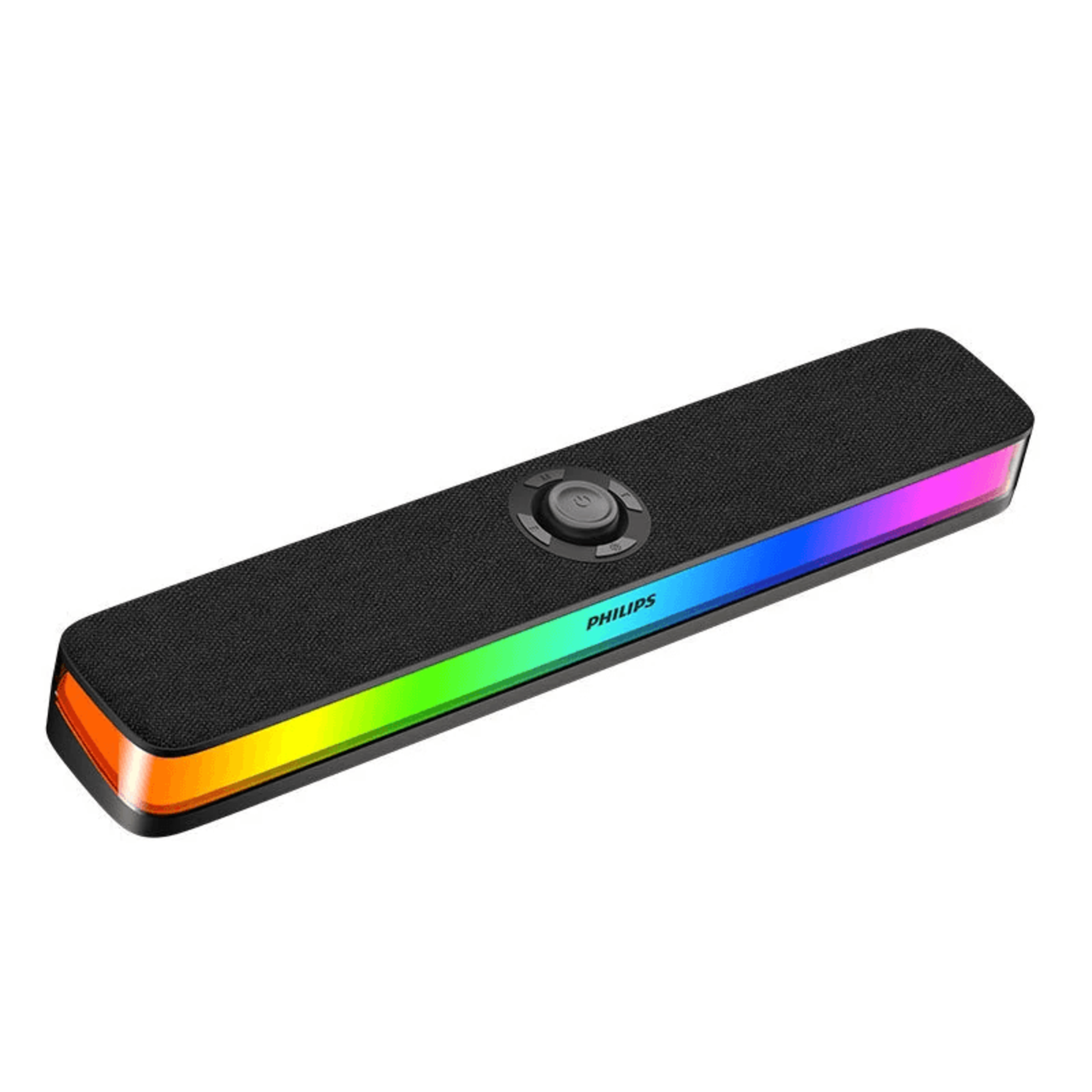 rgb bluetooth computer soundbar with dual speakers and noise reduction microphone