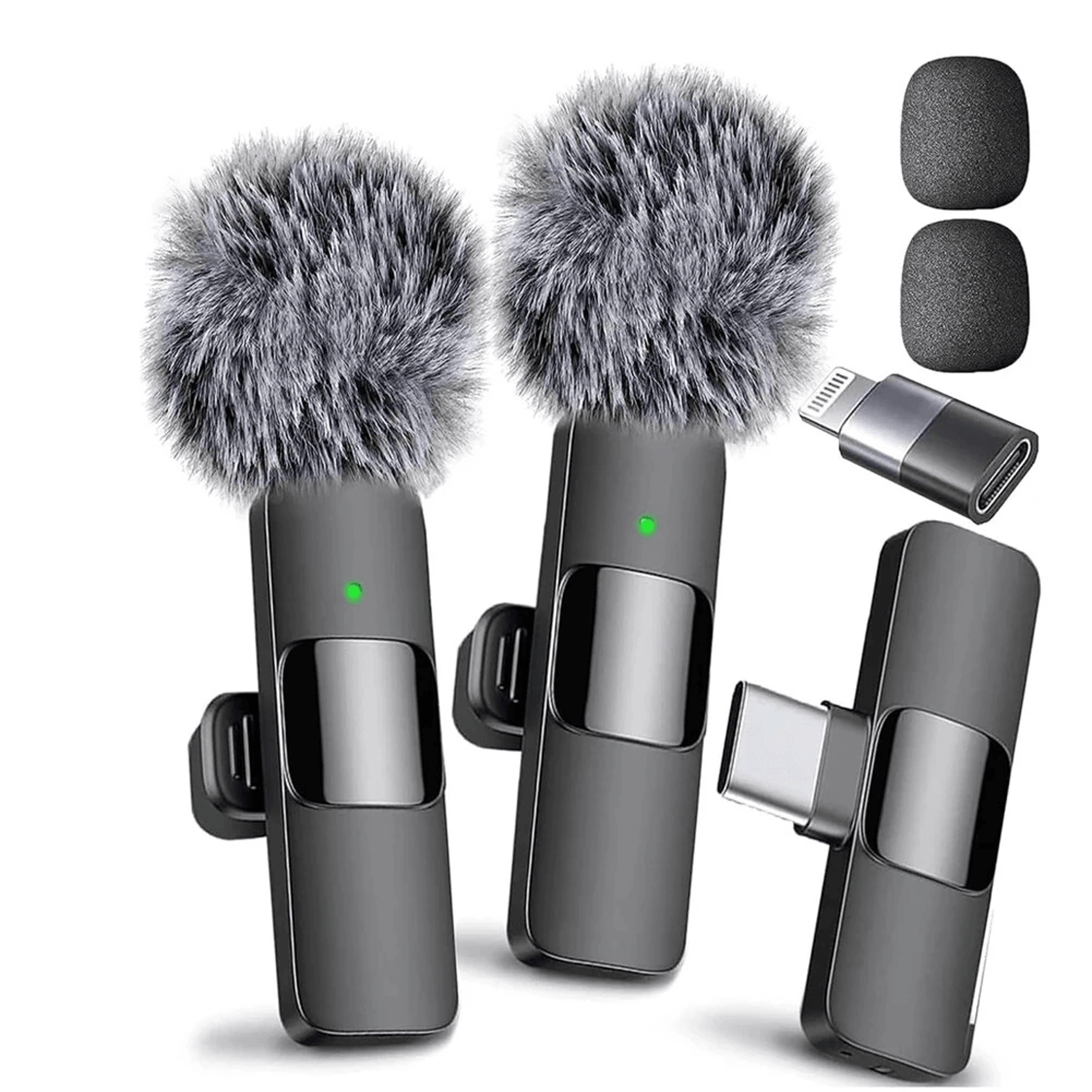 portable wireless lavalier microphone with noise cancellation for clear audio recording