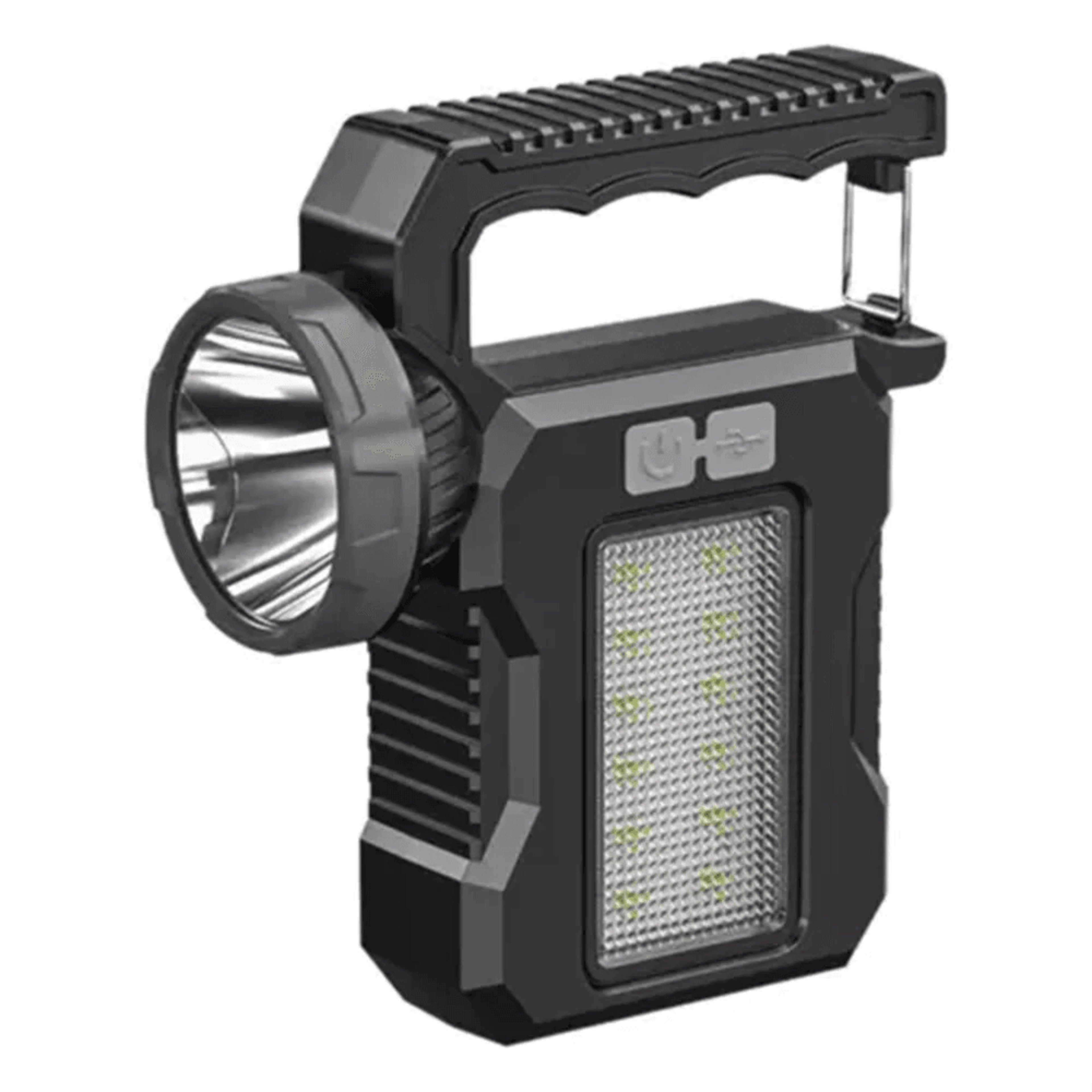 solar rechargeable led flashlight with cob emergency light