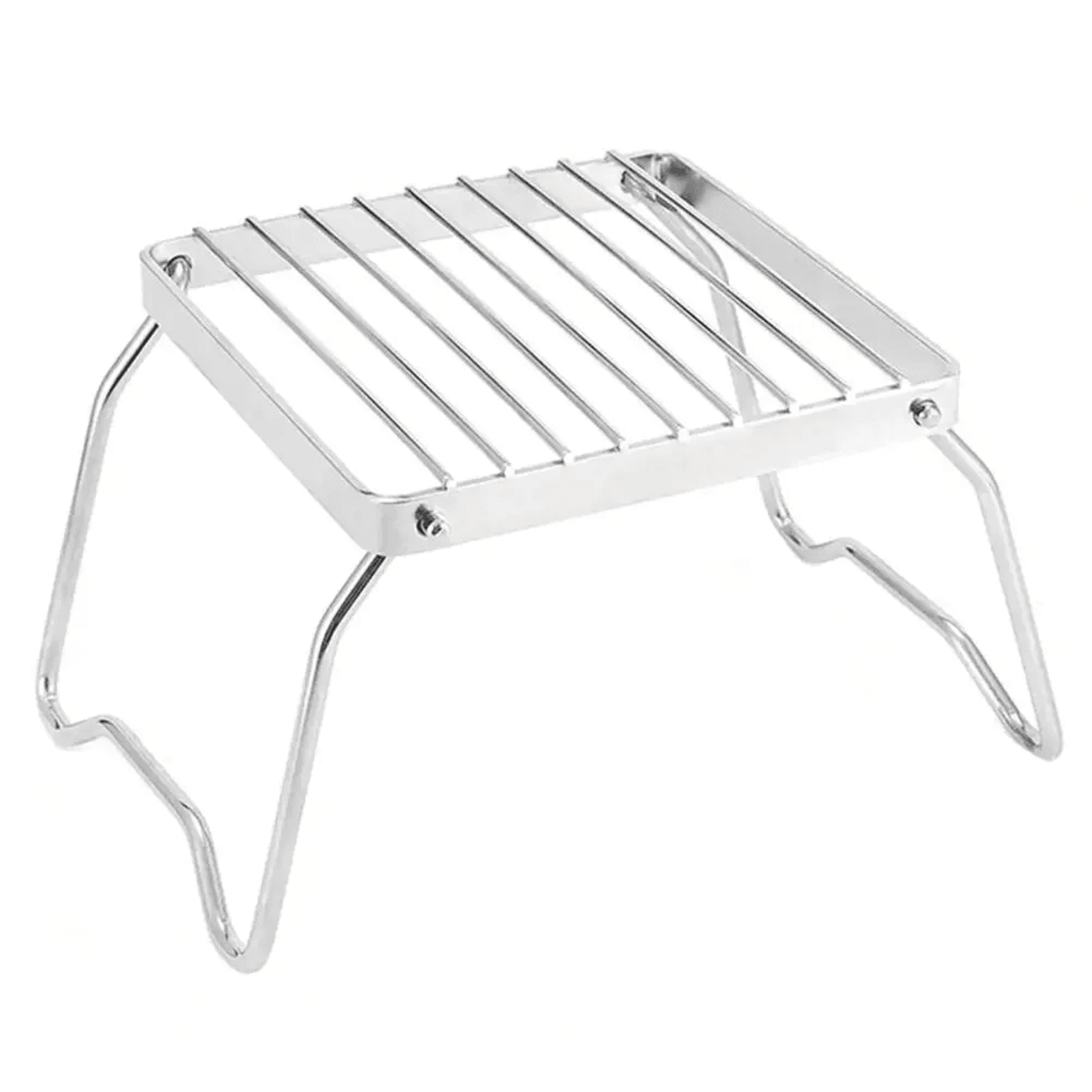portable foldable camping stove stand with stainless steel pot rack