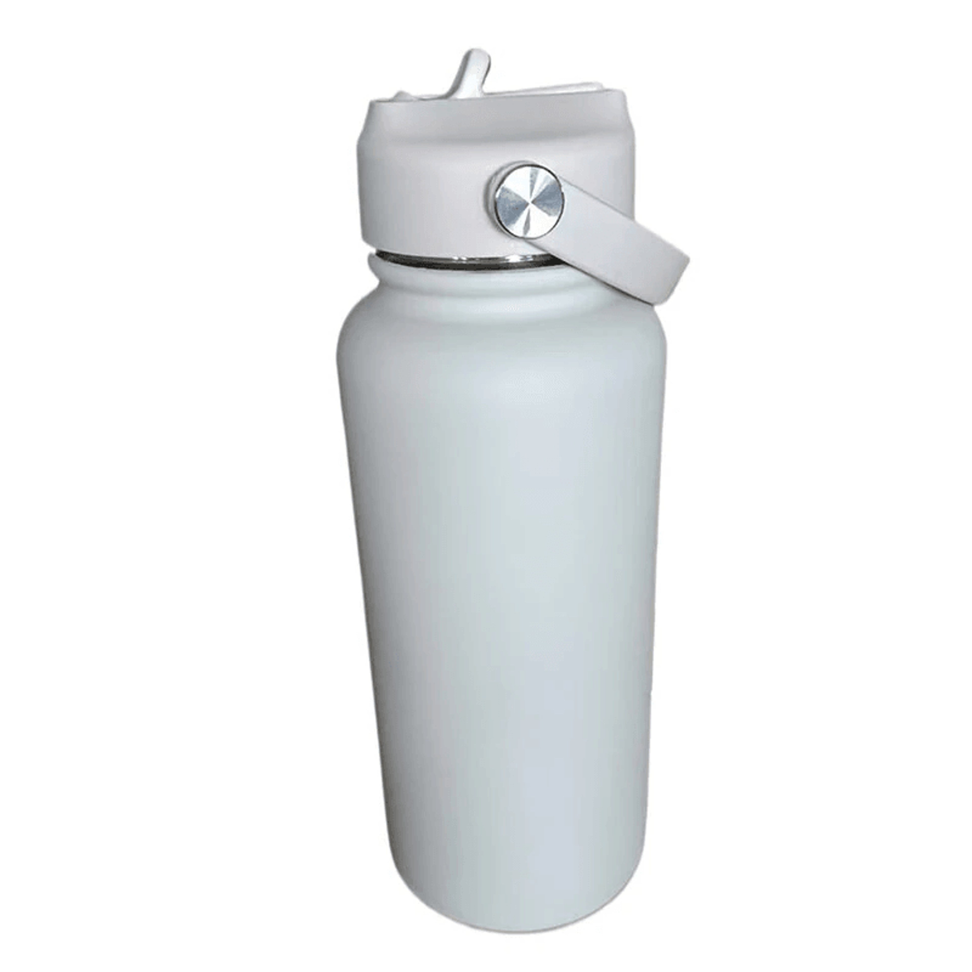 large capacity insulated water bottle with straw handle and leakproof lid