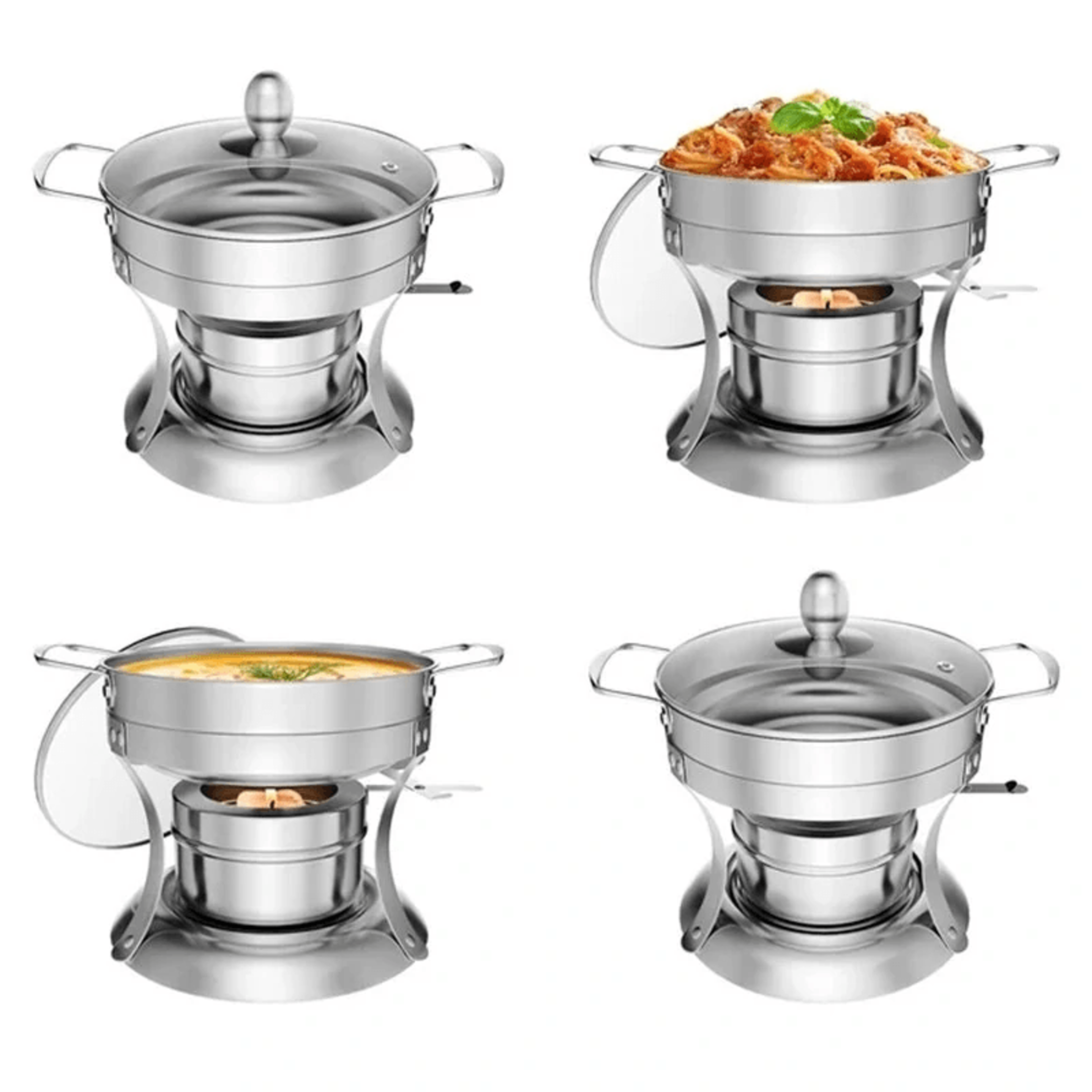 mini chafing dish buffet set stainless steel food warmers with glass lids