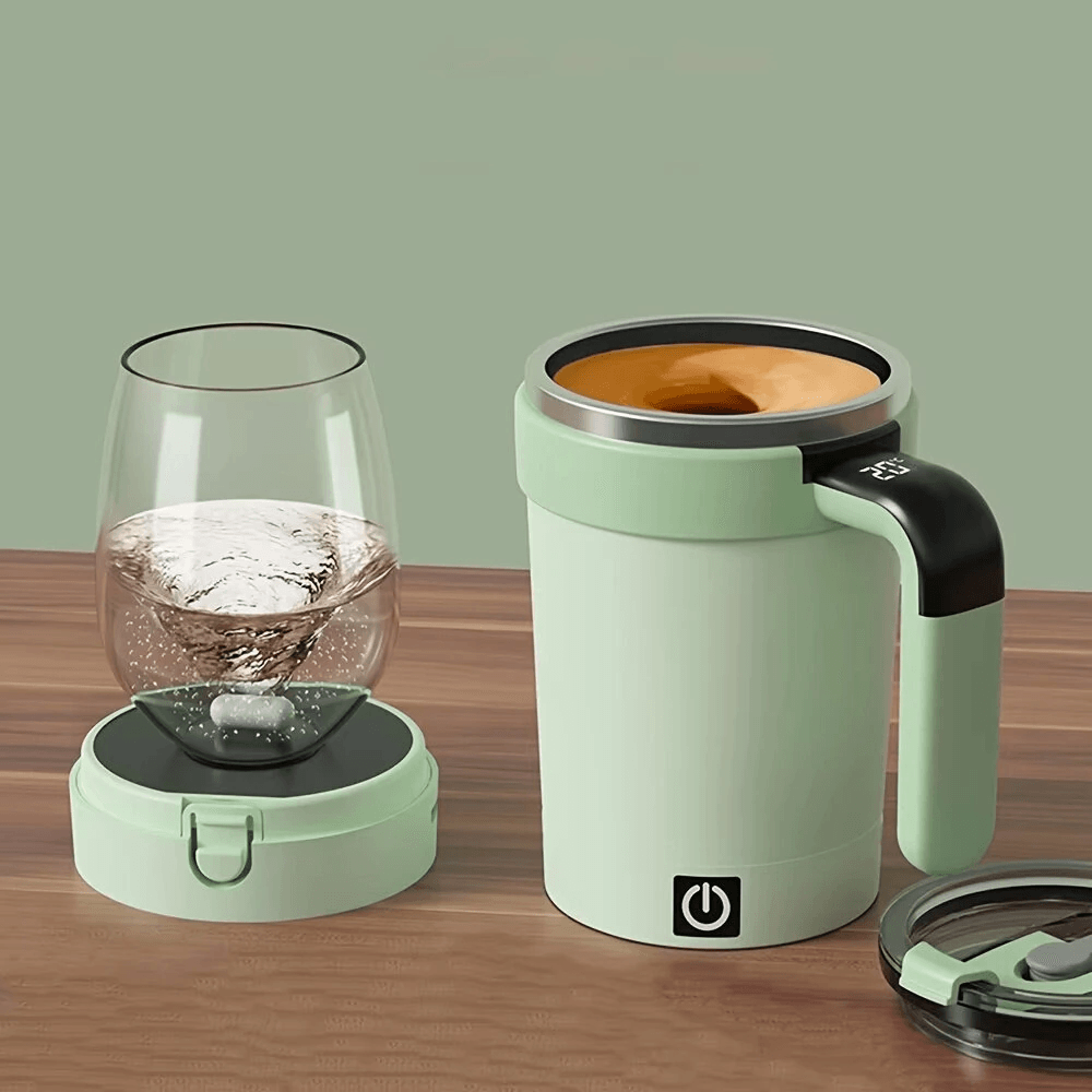 automatic magnetic self stirring mug with usb charging straw and lid