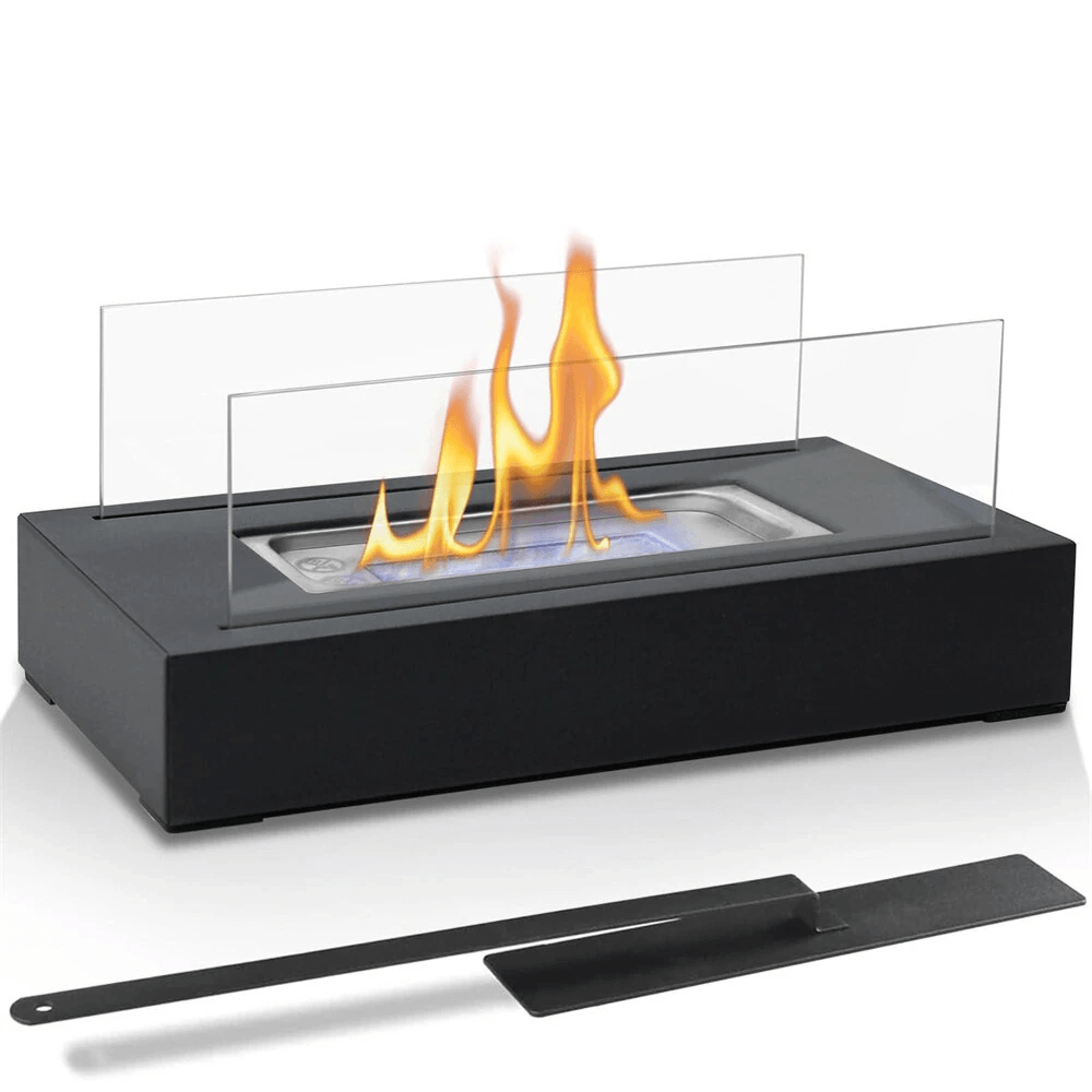 portable bioethanol tabletop fireplace for camping and patio ambiance