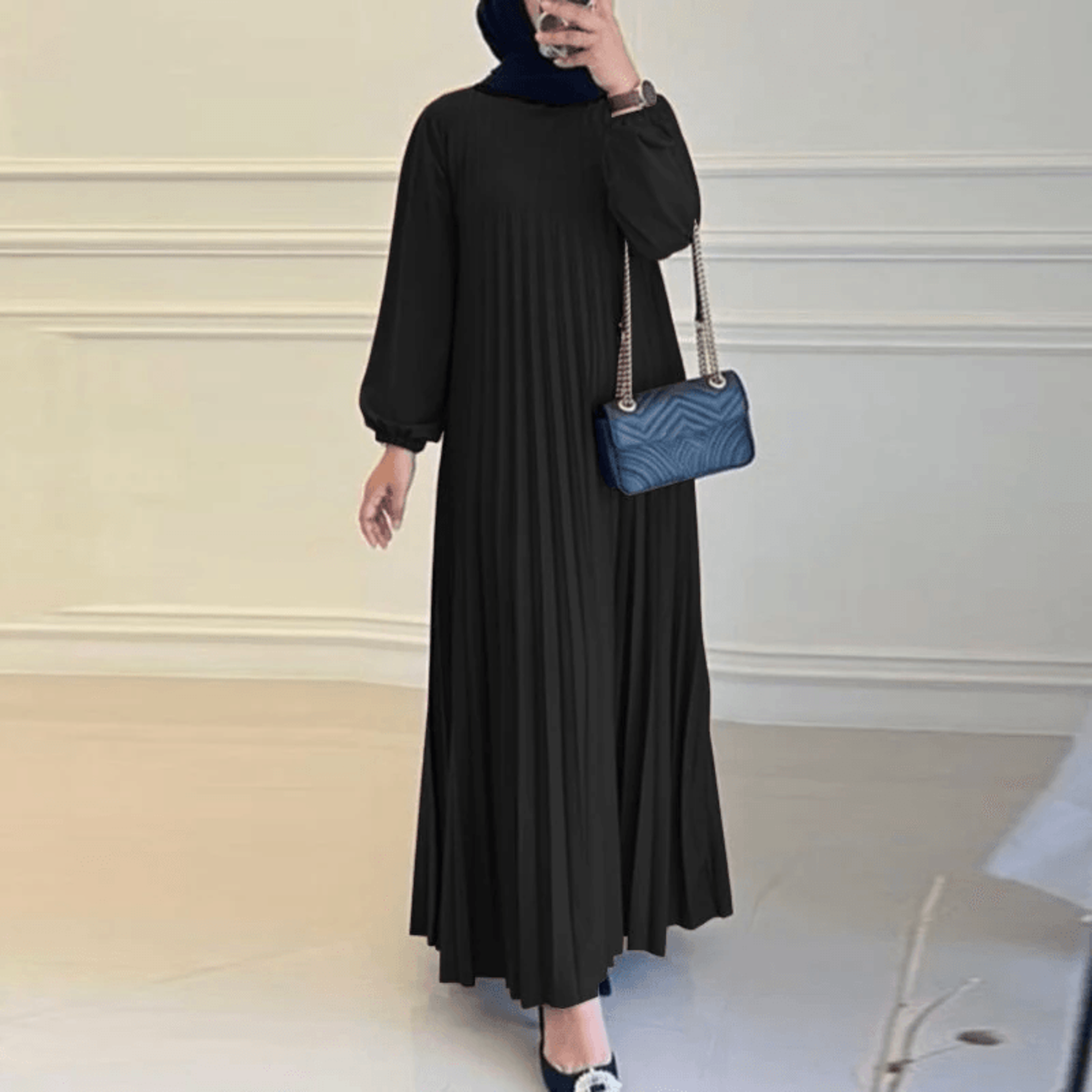 elegant lantern sleeve maxi dress for women with flowy a line silhouette