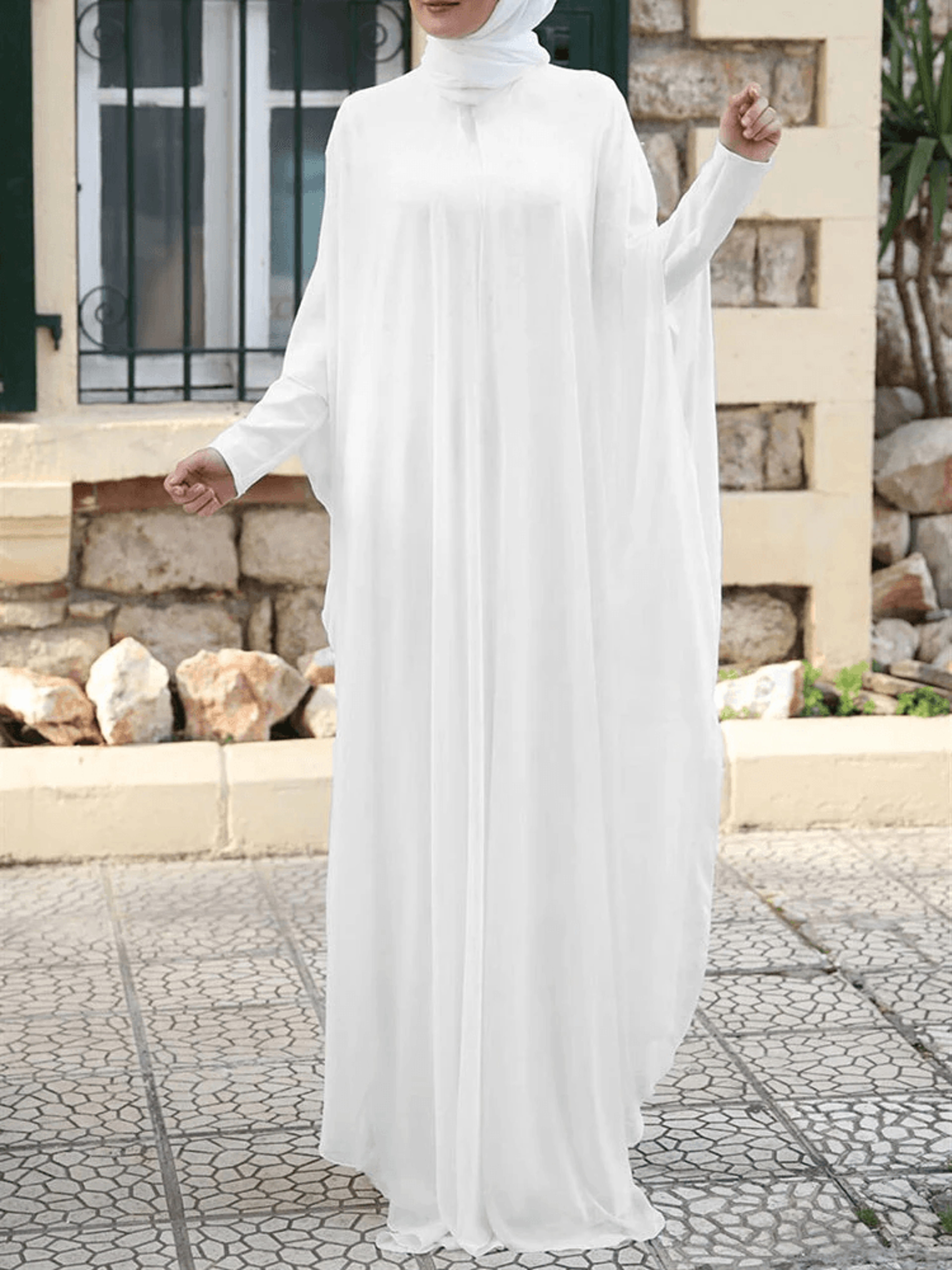 plus size chiffon kaftan maxi dress with detachable layer