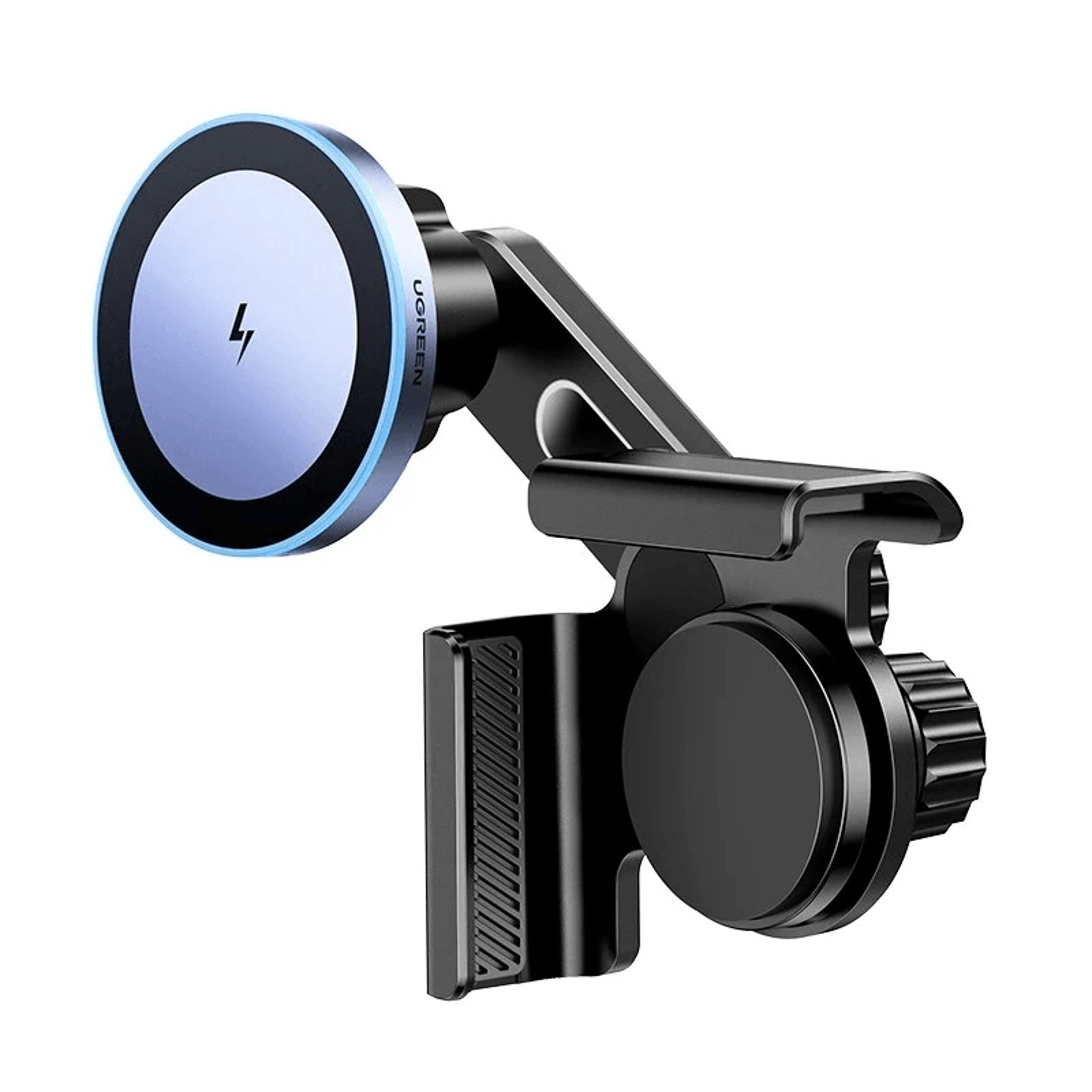 magnetic car phone holder with wireless charging and rotation