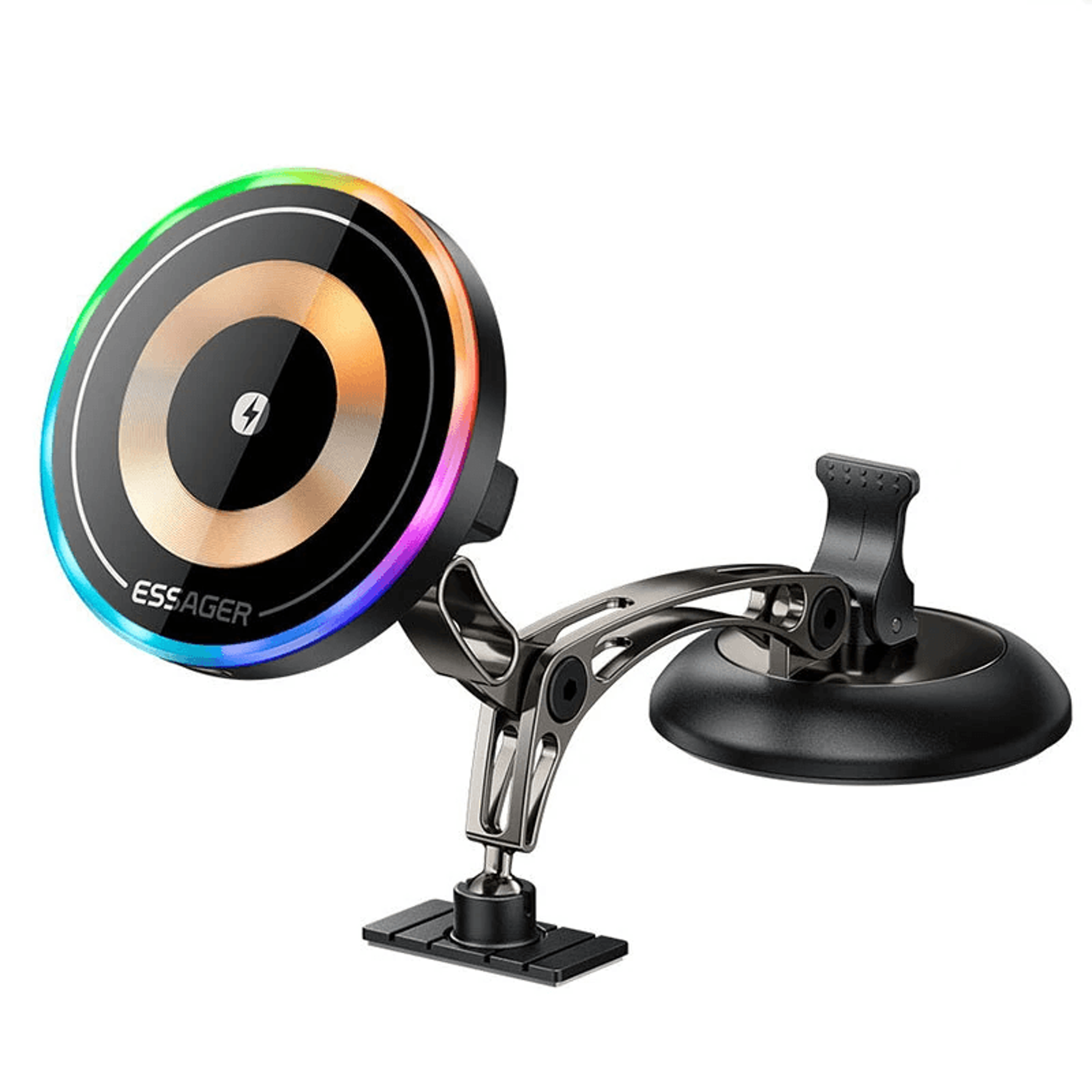 magnetic wireless car charger with degree adjustable dashboard phone mount