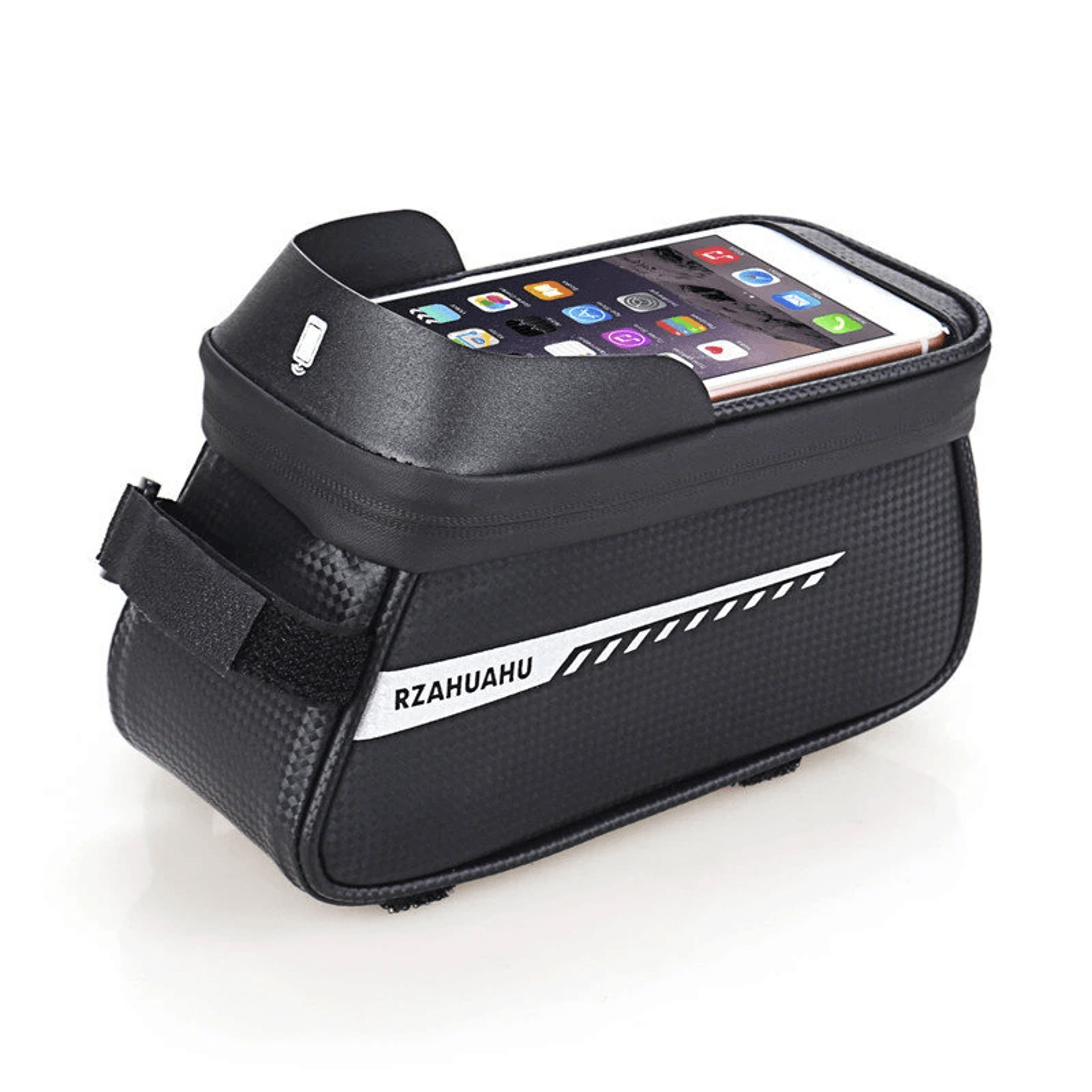 waterproof bike phone bag with touchscreen holder and reflective strip