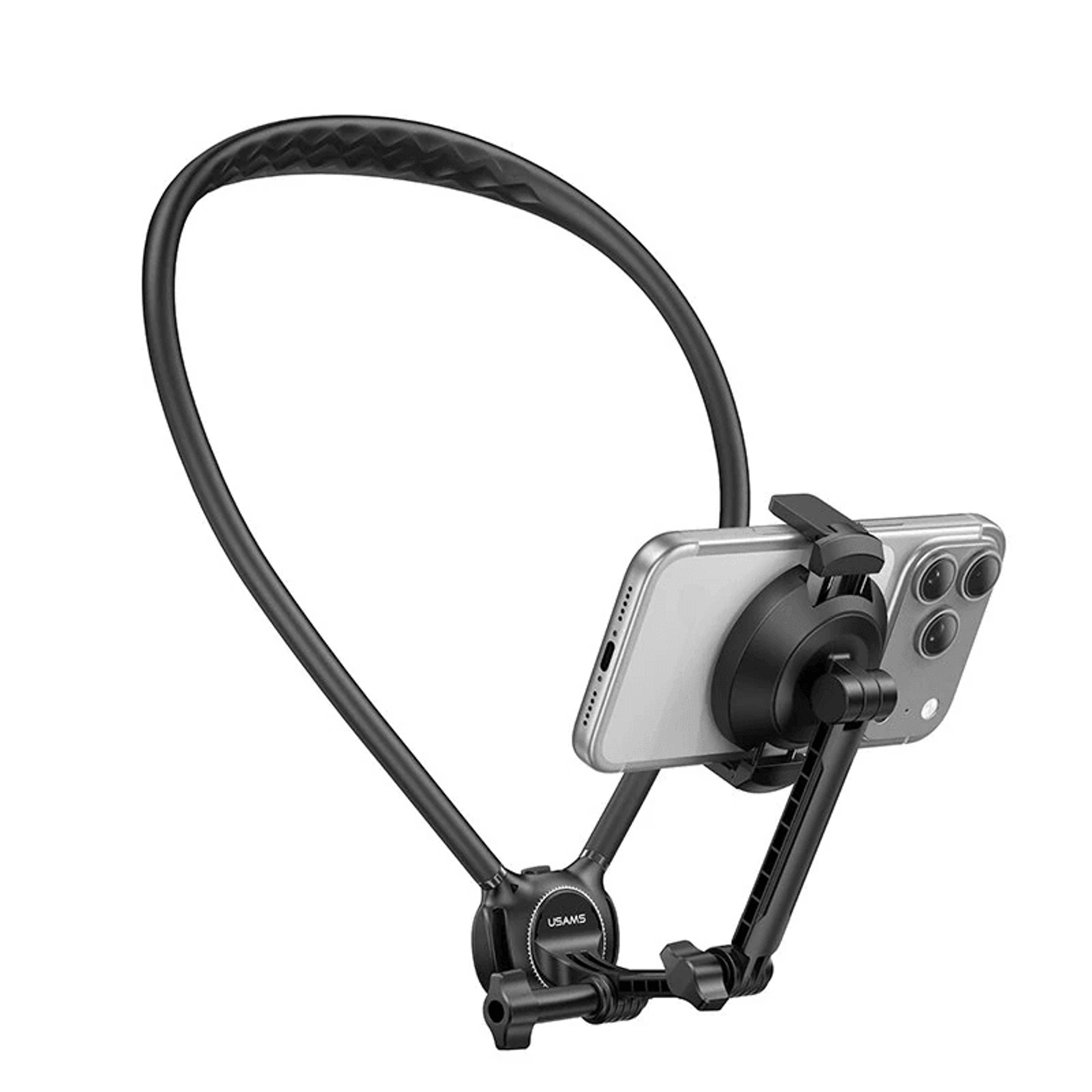 magnetic neck phone holder with rotation for hands free pov recording