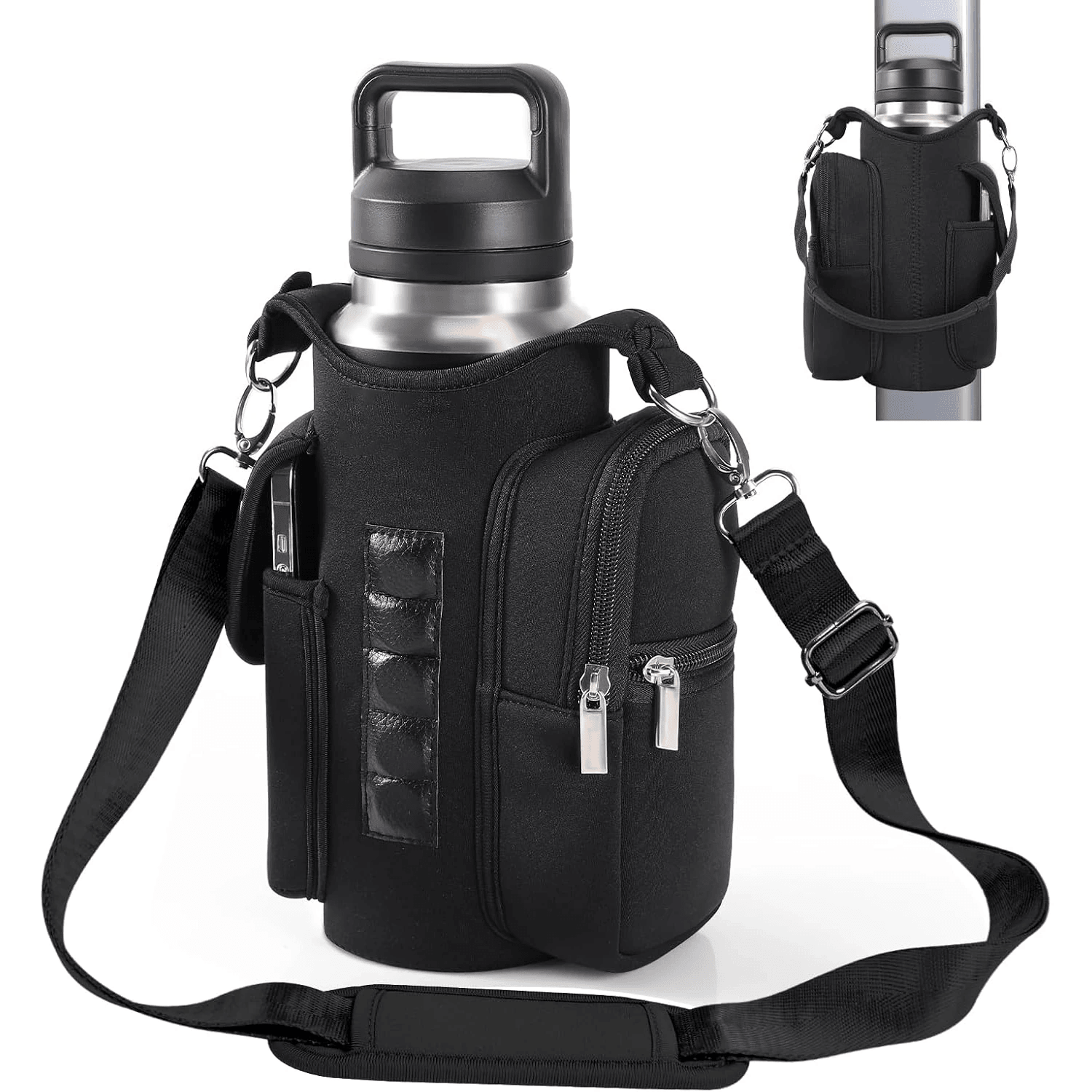 magnetic water bottle holder insulated sports bottle bag for car gym and outdoor use