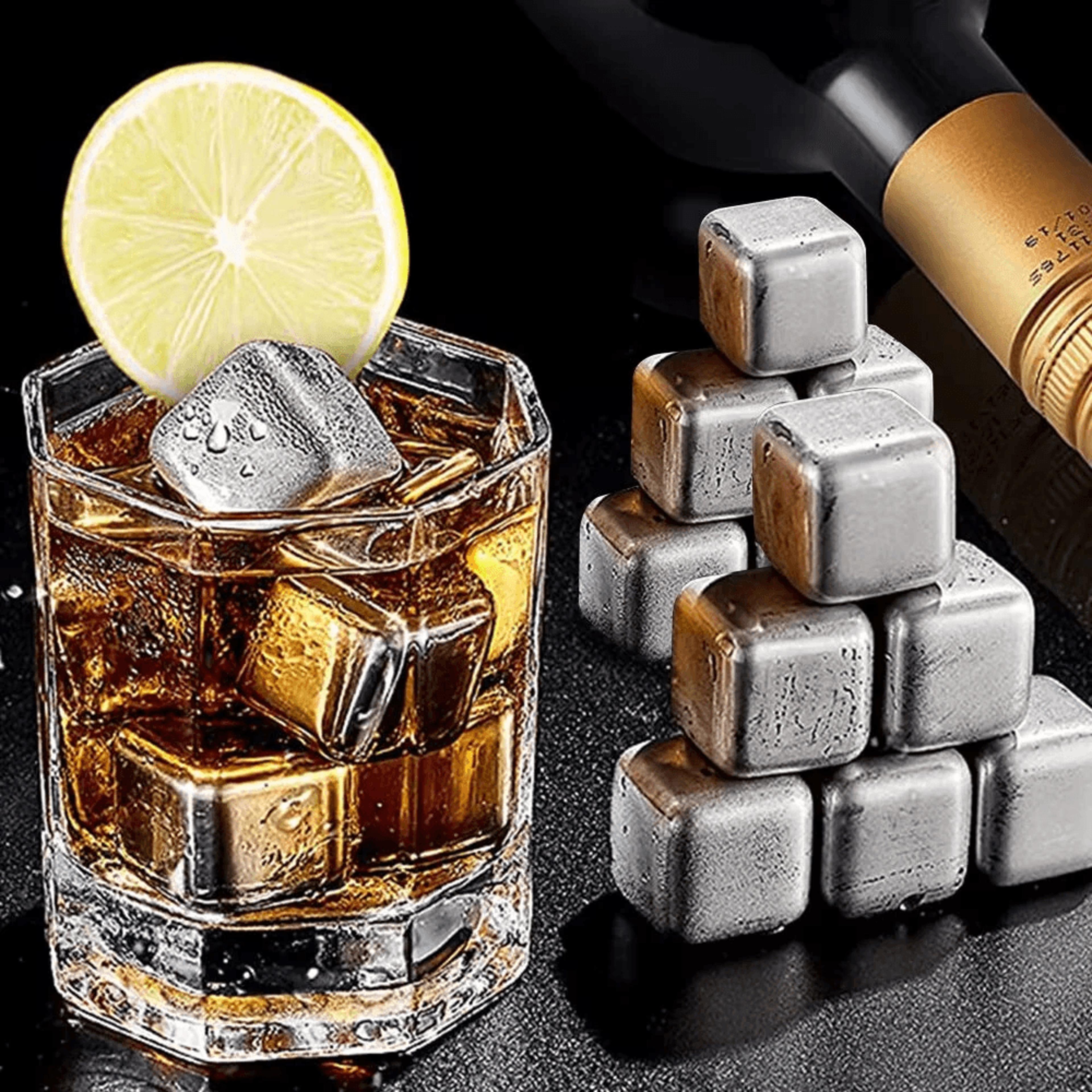 stainless steel whiskey stones reusable ice cubes for drinks