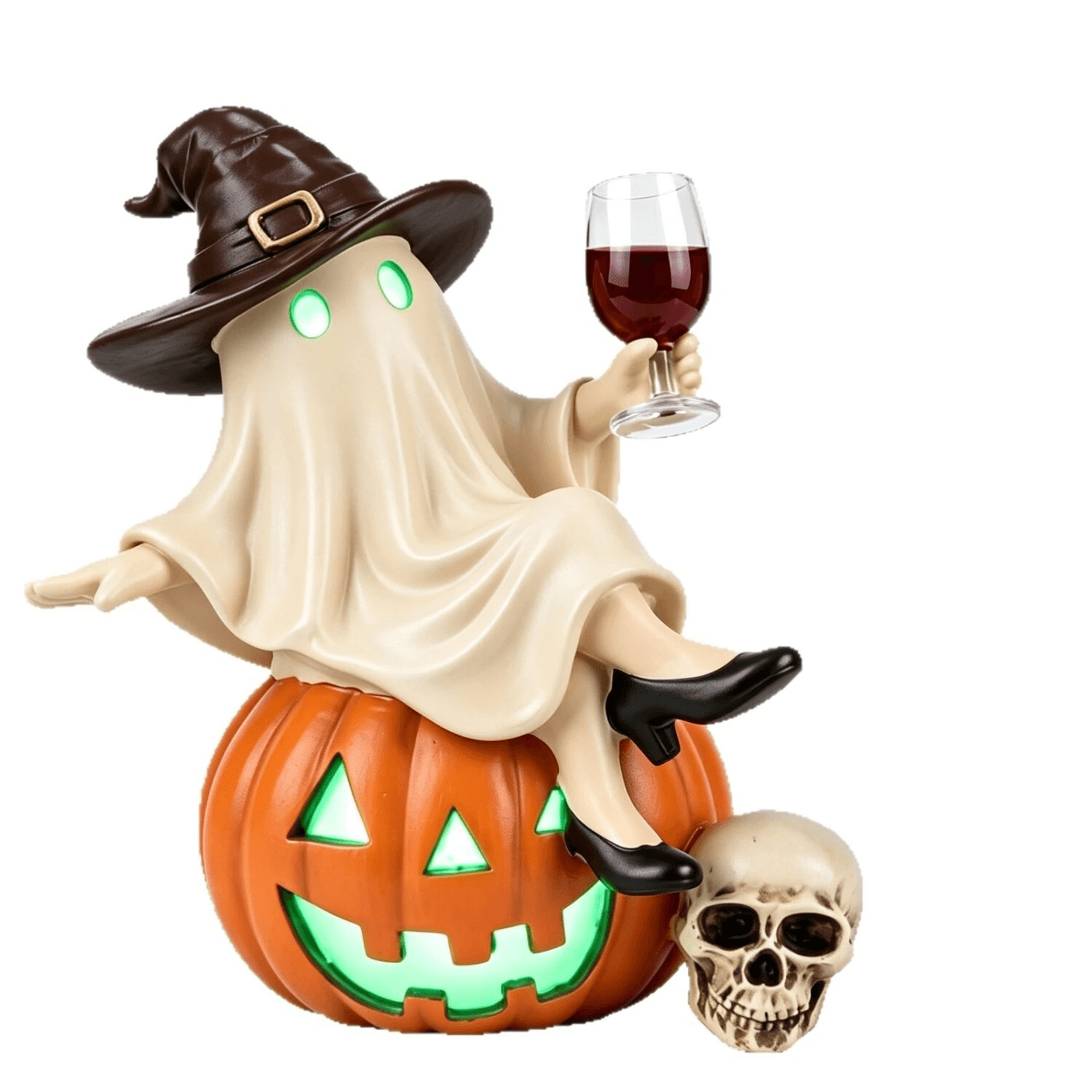tipsy ghost halloween night light pumpkin resin table lamp